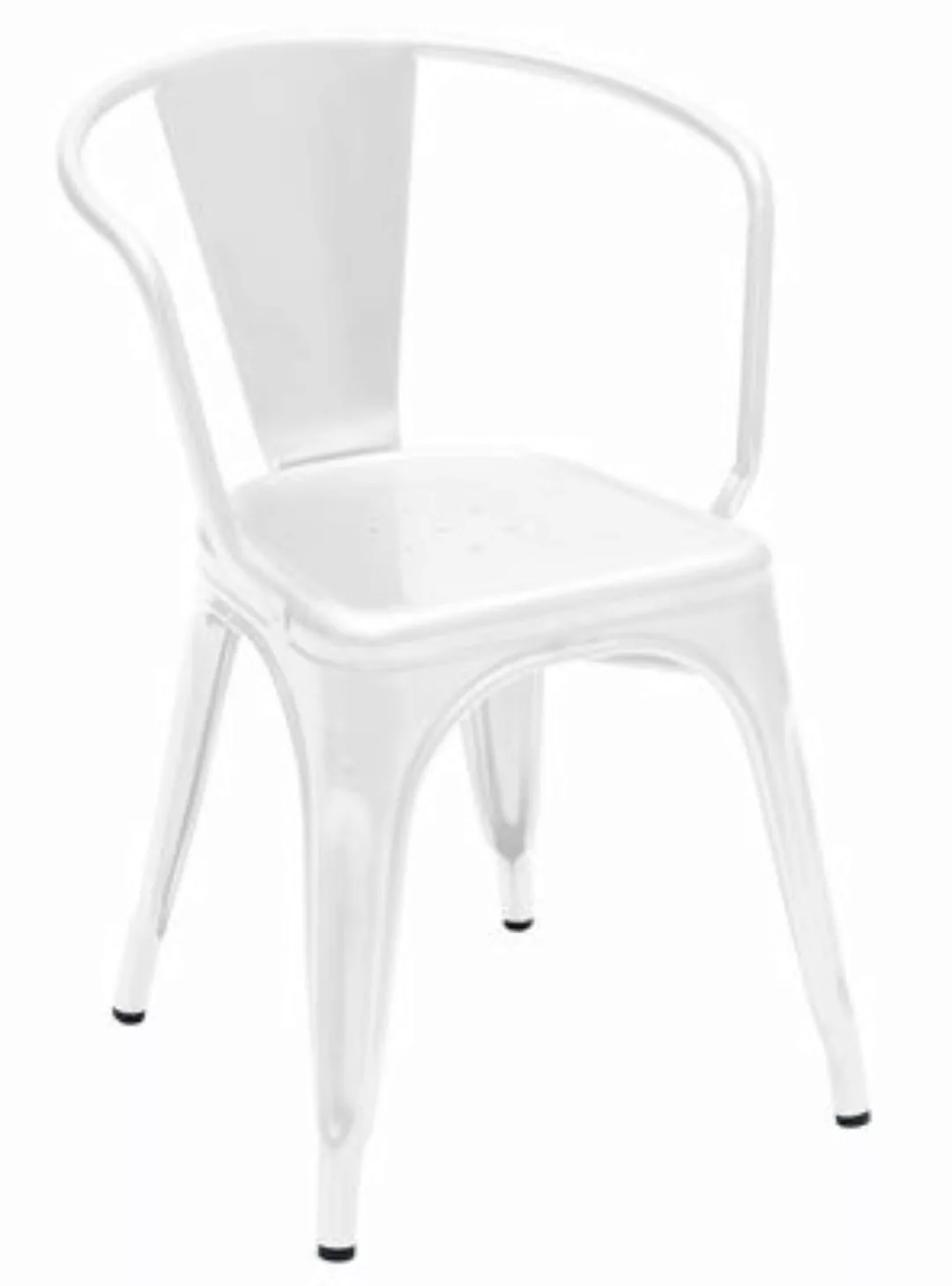 Stapelbarer Sessel A56 Indoor metall weiß lackierter Stahl - Tolix - Weiß günstig online kaufen