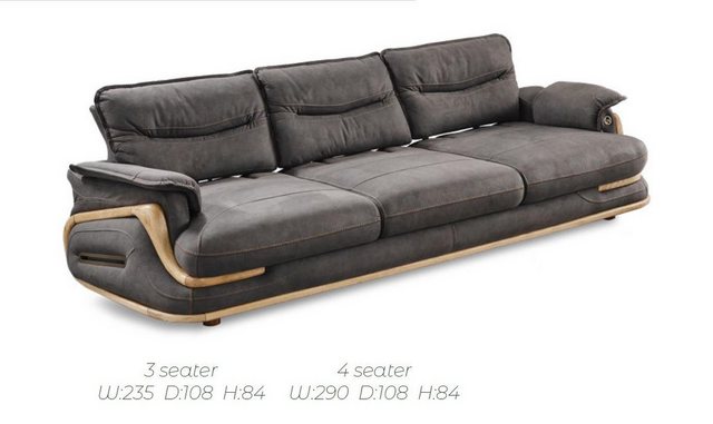 Xlmoebel Sofa Neues 3-teiliges Ledersofaset mit 4-Sitzer, 3-Sitzer und Sess günstig online kaufen