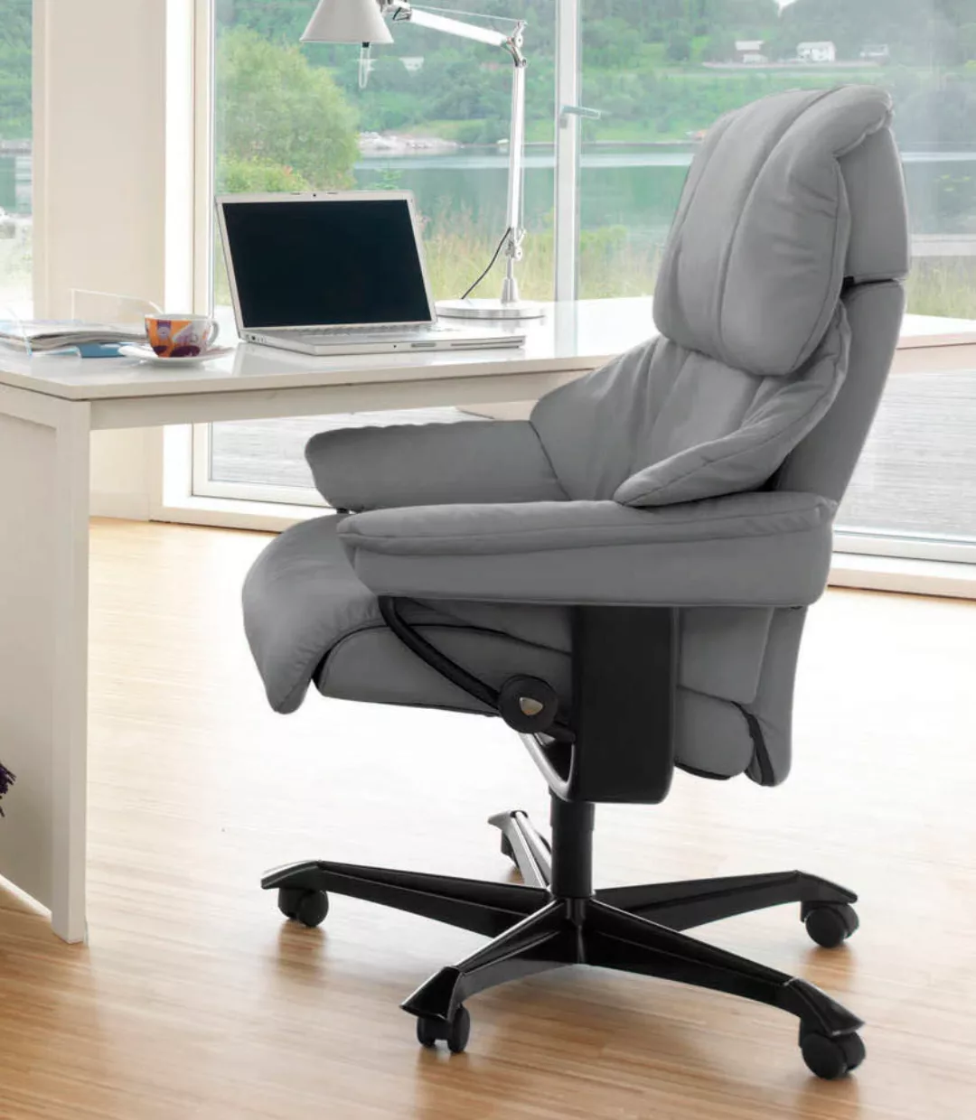 Stressless Relaxsessel "Reno", mit Home Office Base, Größe M, Gestell Schwa günstig online kaufen