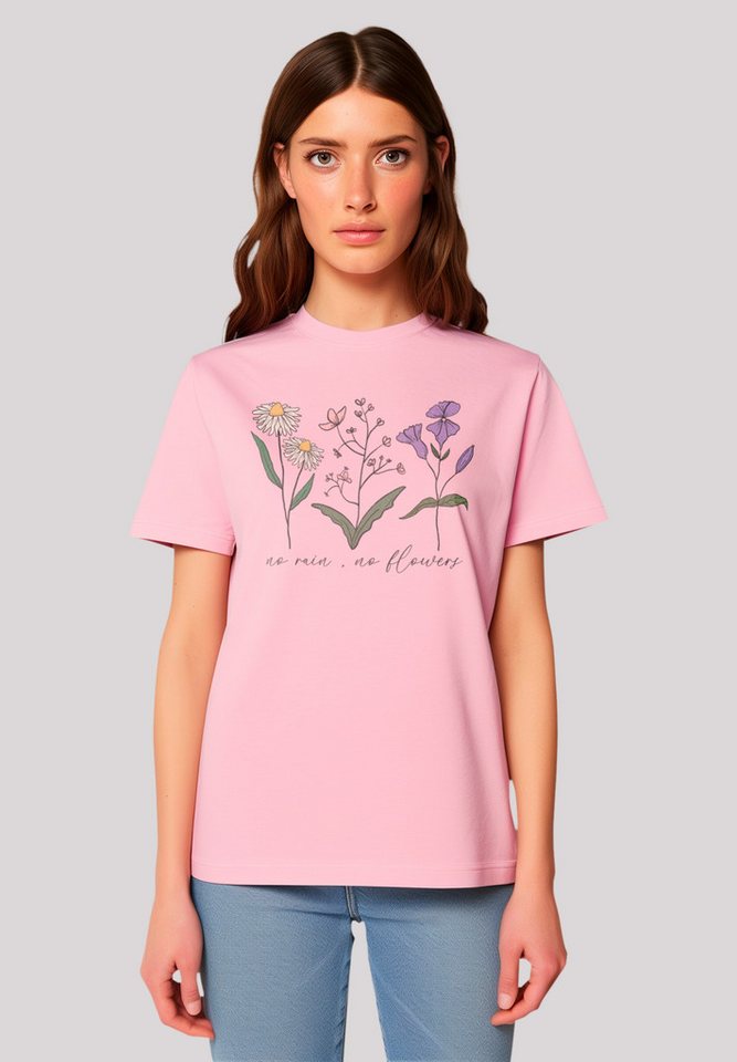 F4NT4STIC T-Shirt Blumen no rain no Blumens Premium Qualität günstig online kaufen