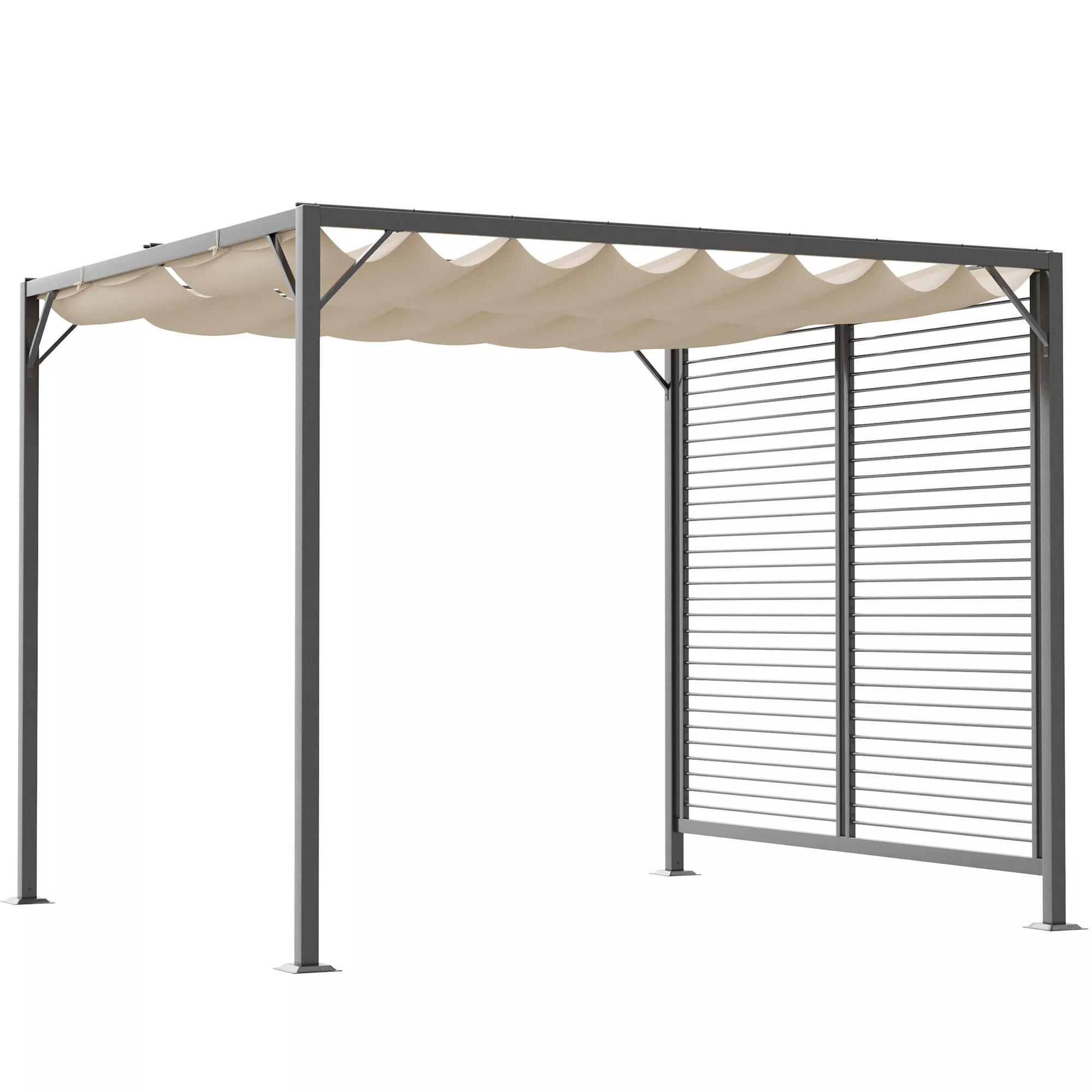 Outsunny Pavillon Pergola 275x295x238cm  mit einstellbarem Stoffdach, Party günstig online kaufen