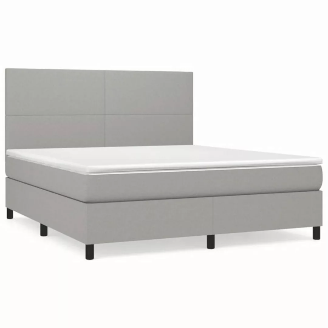 vidaXL Bettgestell Boxspringbett mit Matratze Hellgrau 180x200 cm Stoff Bet günstig online kaufen