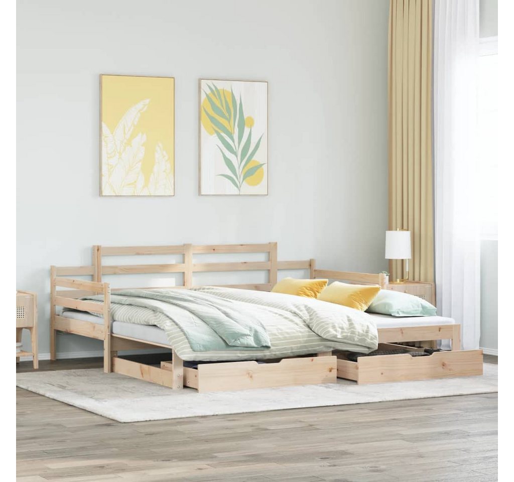 vidaXL Bett Tagesbett Ausziehbar mit Schubladen 90x200 cm Massivholz Kiefer günstig online kaufen