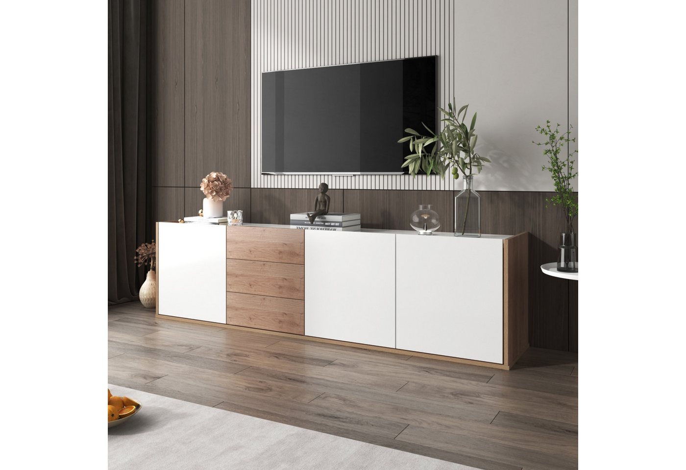 REDOM TV-Schrank Lowboard Fernsehtisch (mit 3 Schubladen und 3 Türen) mit P günstig online kaufen