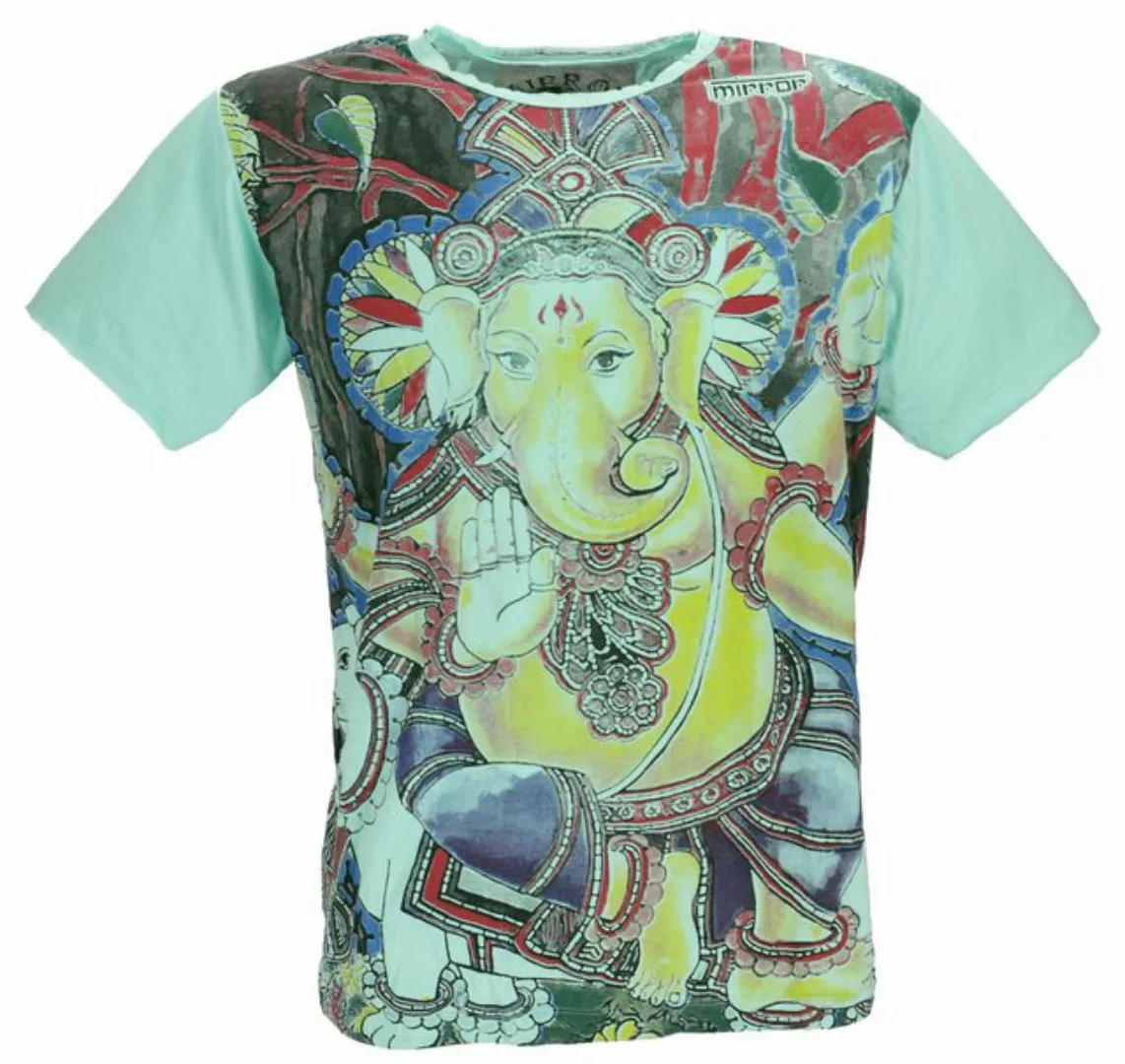 Guru-Shop T-Shirt Mirror T-Shirt - Ganesh mint Goa Style, Festival, alterna günstig online kaufen