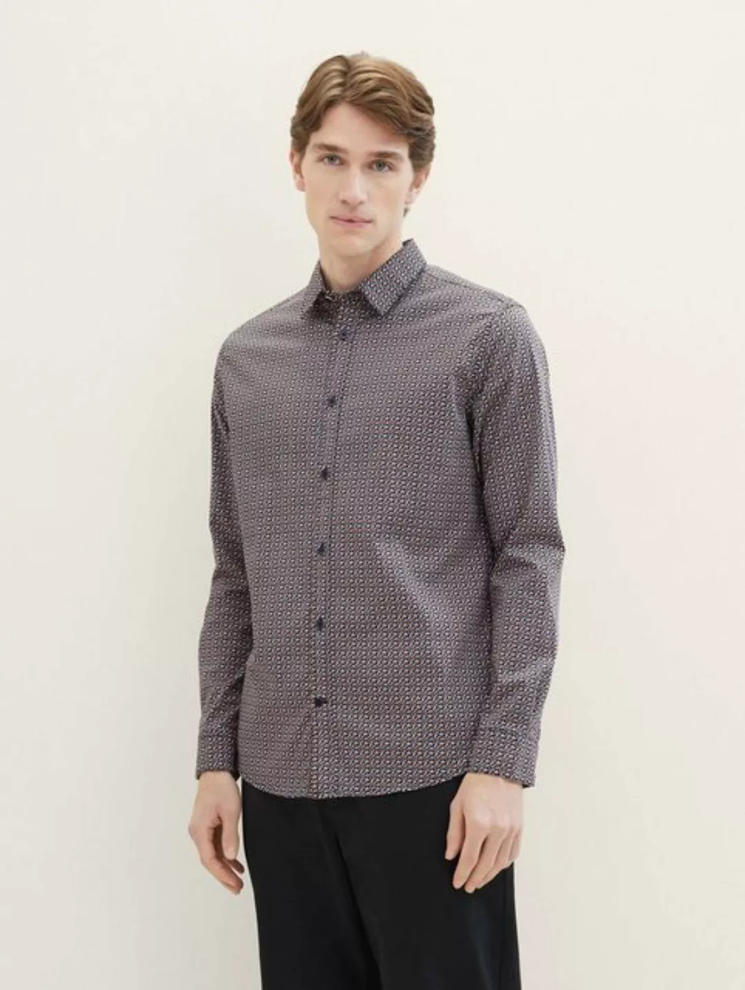 TOM TAILOR Langarmhemd Hemd mit Allover-Print günstig online kaufen
