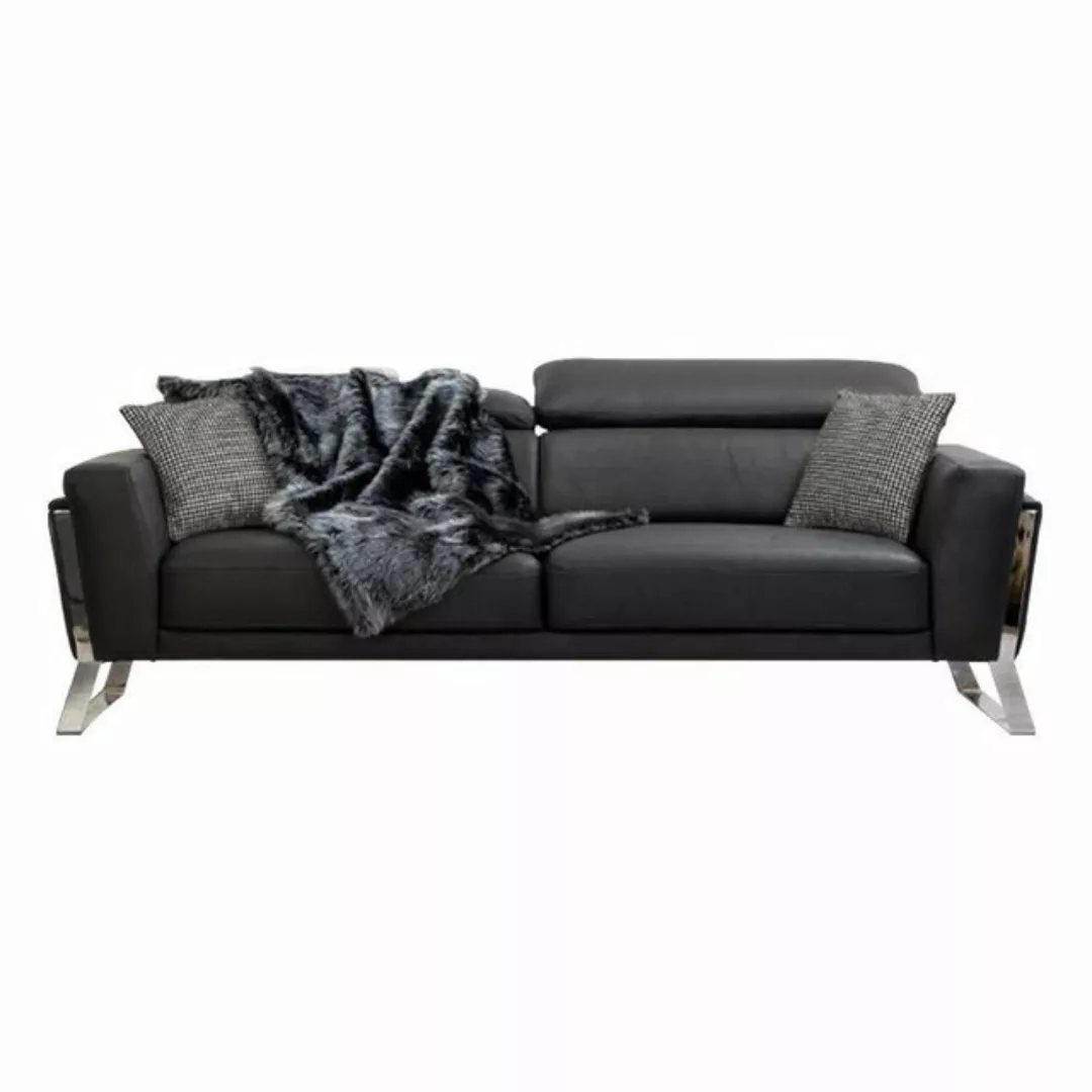 JVmoebel 3-Sitzer Schwarzer Wohnzimmer Dreisitzer Designer Sofa Luxus Leder günstig online kaufen