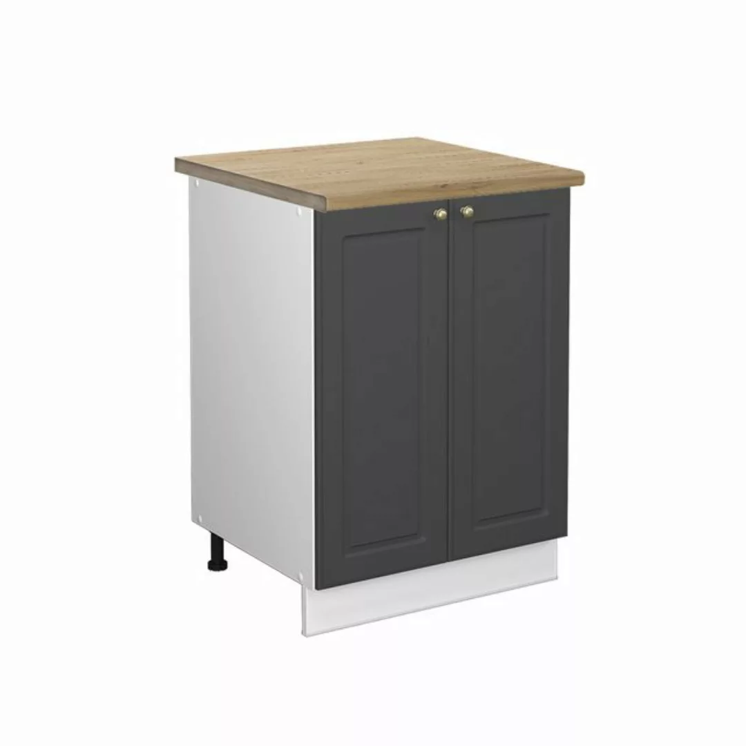 Vicco Unterschrank Fame-Line, Anthrazit-Gold/Weiß, 60 cm, AP Eiche günstig online kaufen