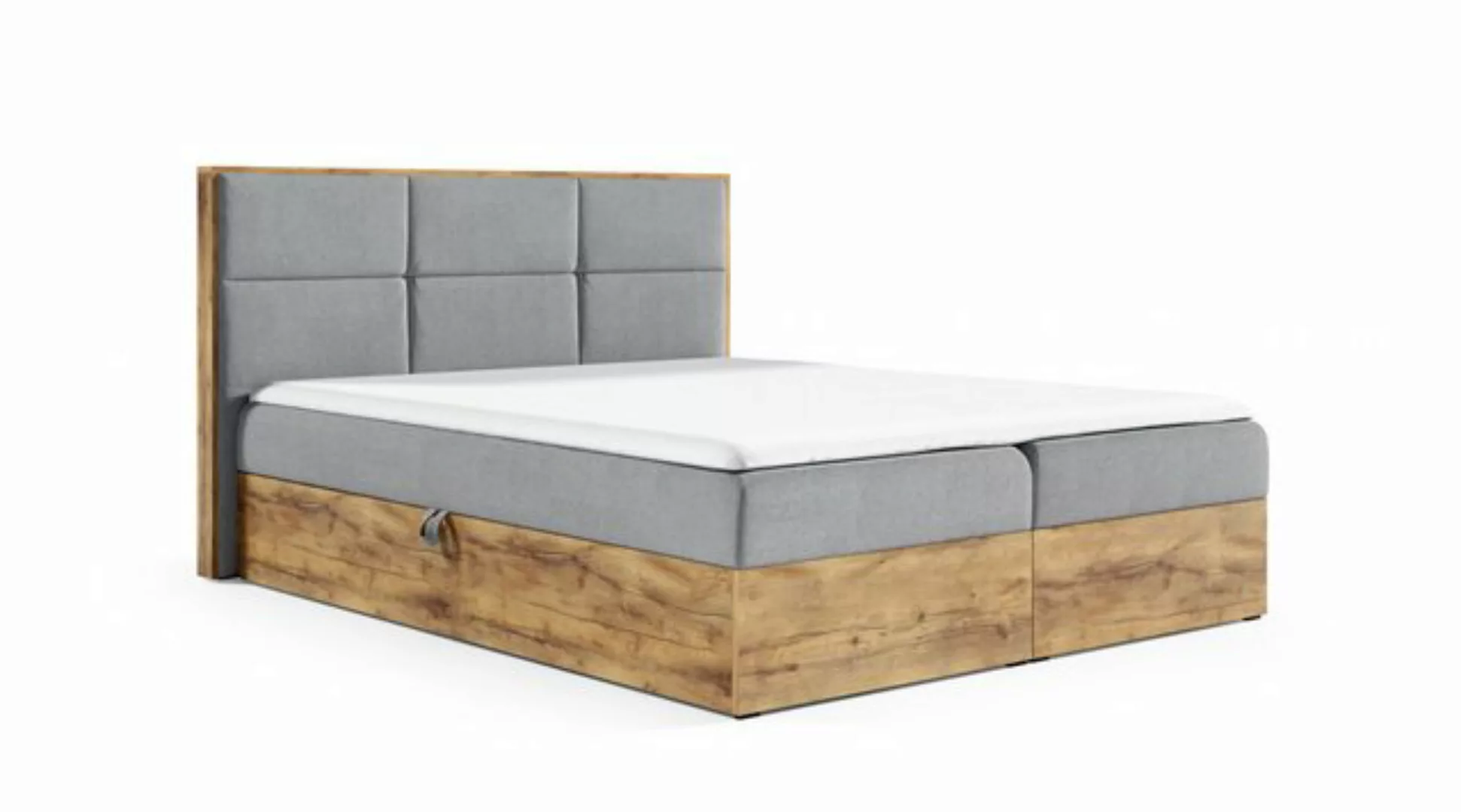 Schlaffabrik Boxspringbett WOOD 2 (Faro 16), inkl. Matratze, Topper, LED, S günstig online kaufen