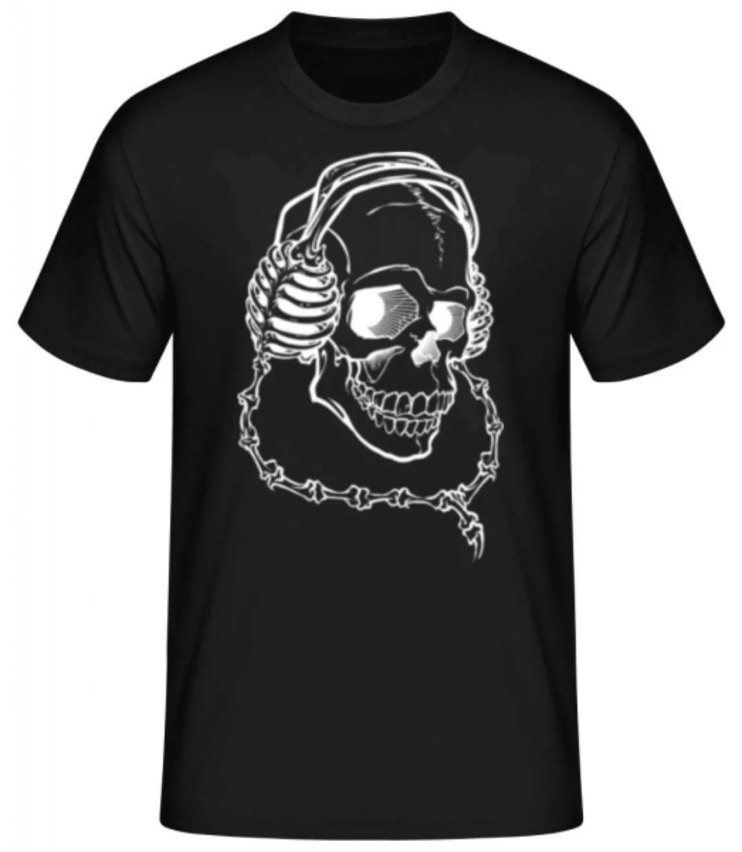 Totenkopf Mit Kopfhörern · Männer Basic T-Shirt günstig online kaufen