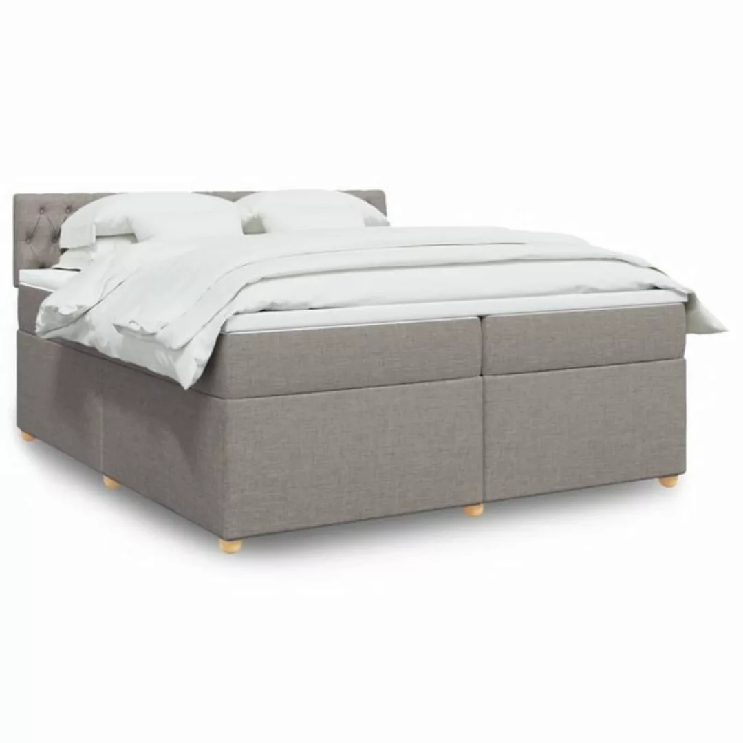 vidaXL Boxspringbett, Boxspringbett mit Matratze Taupe 200x200 cm Stoff günstig online kaufen