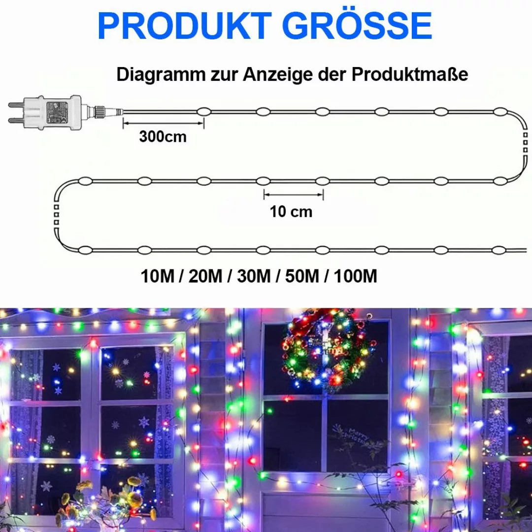 MUPOO Lichterkette LED Dekolicht Grüne Draht,10M/20M/30M/50M/100M günstig online kaufen