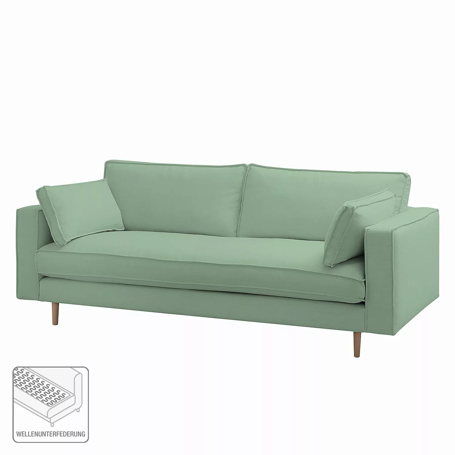 home24 Studio Copenhagen Sofa Momi 3-Sitzer Mint Webstoff 217x80x95 cm günstig online kaufen