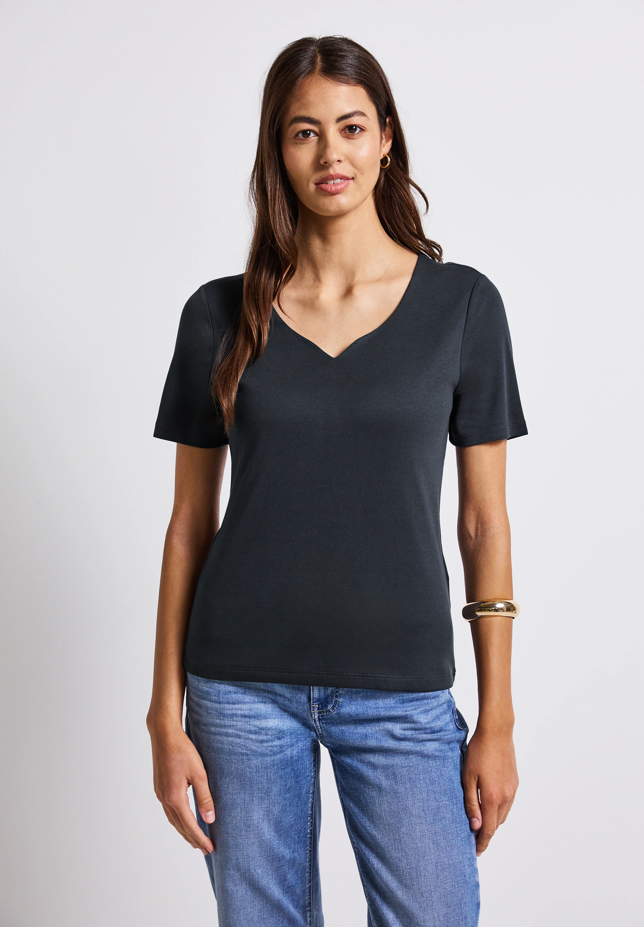 STREET ONE T-Shirt, mit Herzausschnitt günstig online kaufen