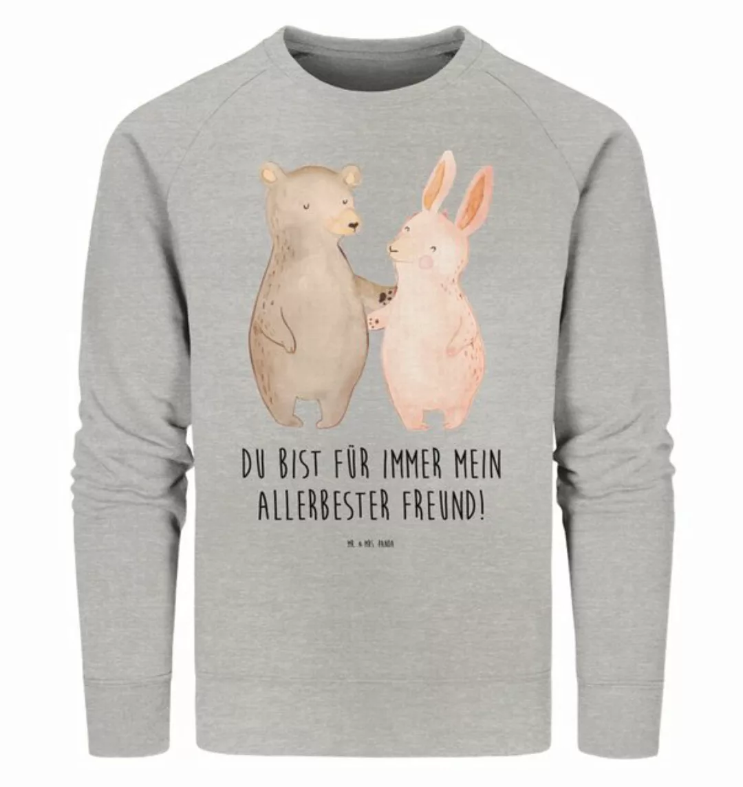 Mr. & Mrs. Panda Longpullover Größe S Bär und Hase Umarmen - Heather Grey - günstig online kaufen