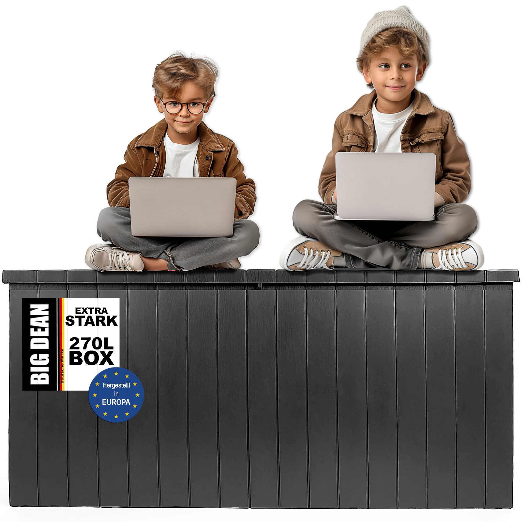 BigDean Gartenbox Auflagenbox 270L mit Rollen günstig online kaufen