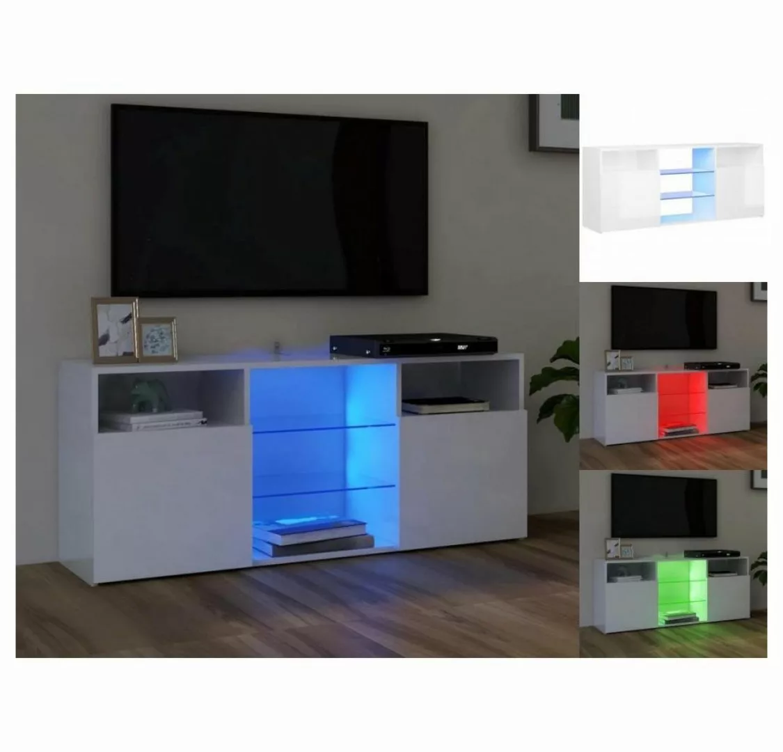 vidaXL TV-Schrank TV-Schrank mit LED-Leuchten Hochglanz-Weiß 120x30x50 cm L günstig online kaufen