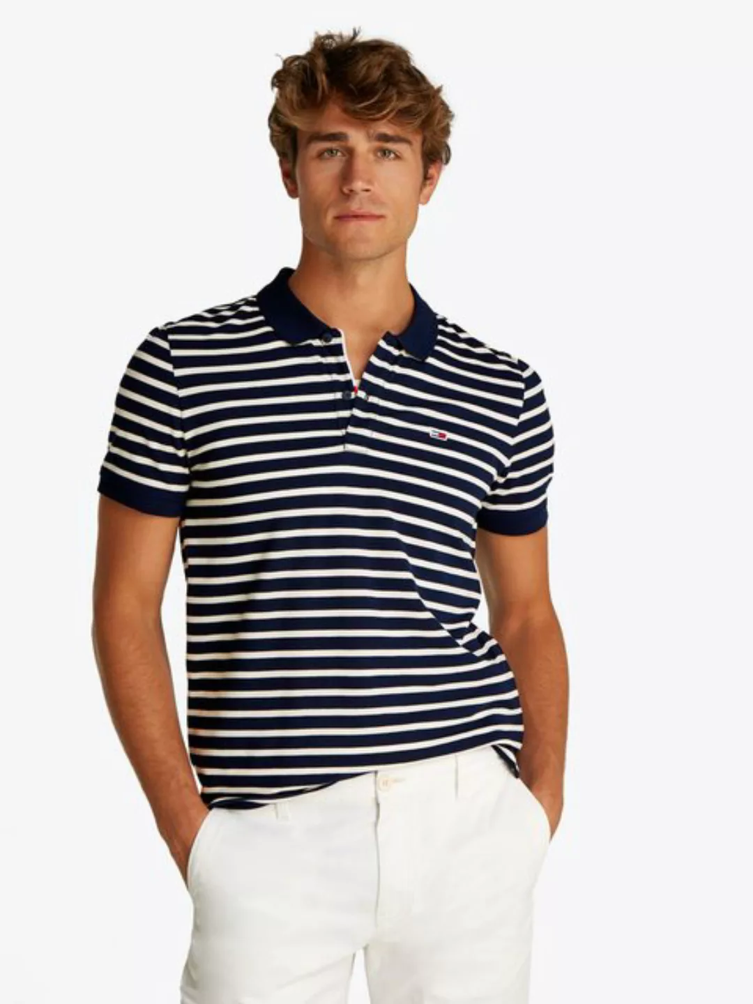 Tommy Jeans Poloshirt TJM SLIM PLACKET POLO EXT modisch geringelt günstig online kaufen