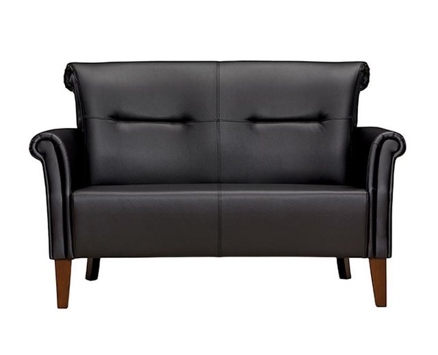 JVmoebel 2-Sitzer Sitzmöbel 2-Sitzer Schwarz Ledersofa Couch Büromöbel, 1 T günstig online kaufen