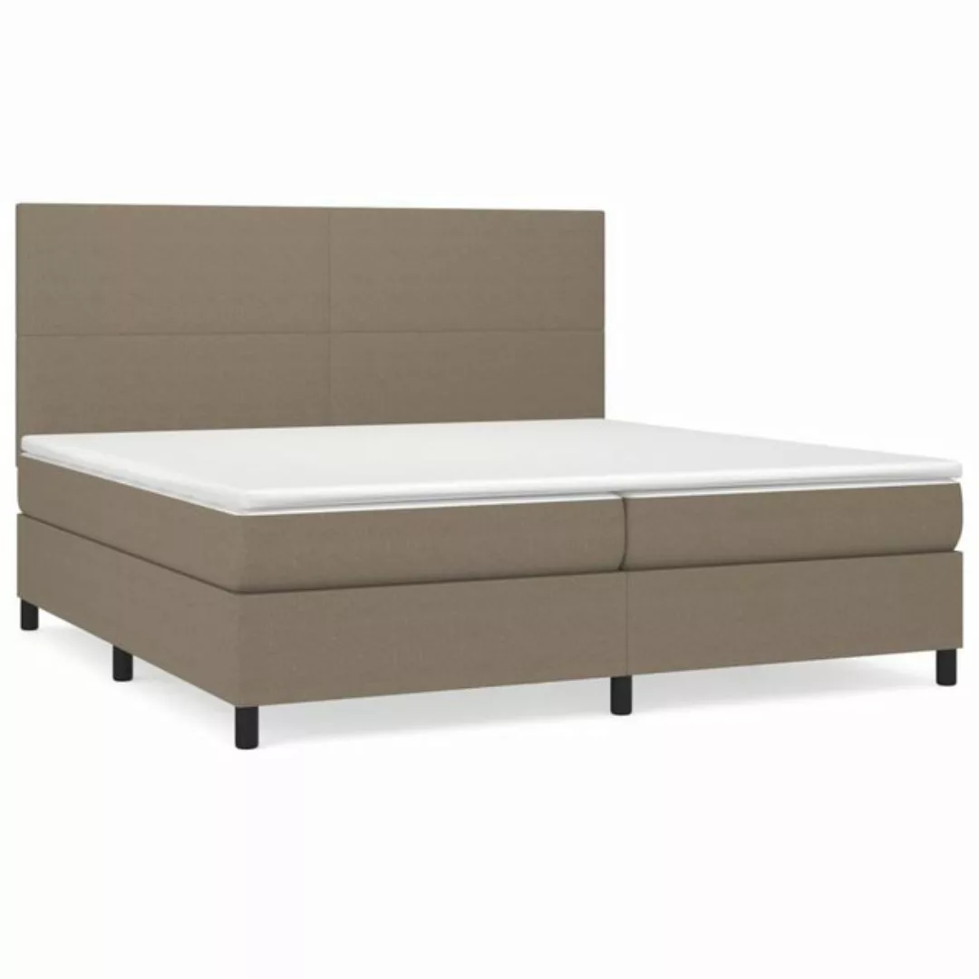 vidaXL Boxspringbett Boxspringbett mit Matratze Taupe 200x200 cm Stoff Bett günstig online kaufen