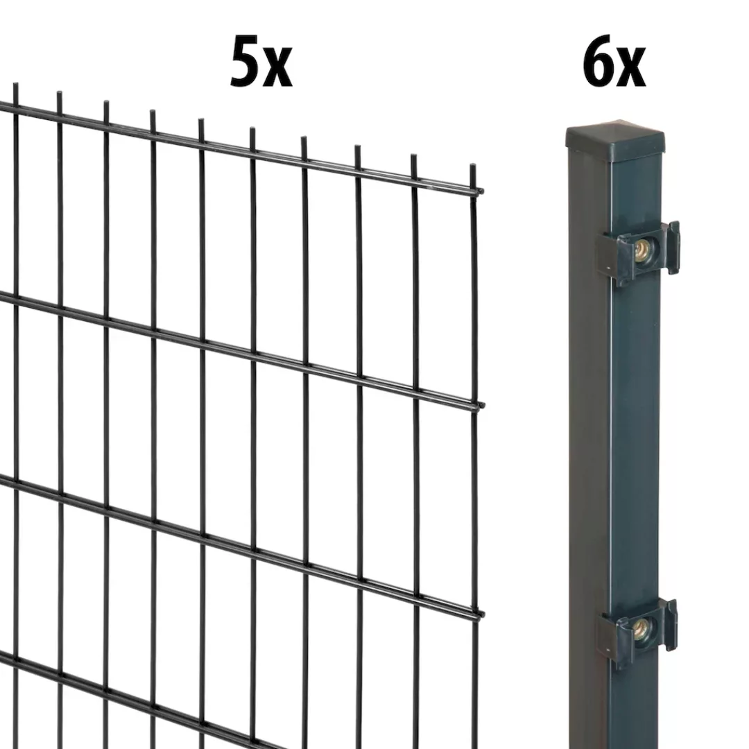 GARDEN N MORE Doppelstabmattenzaun "Standard", 5 Elemente für 10 m, LxH: 20 günstig online kaufen