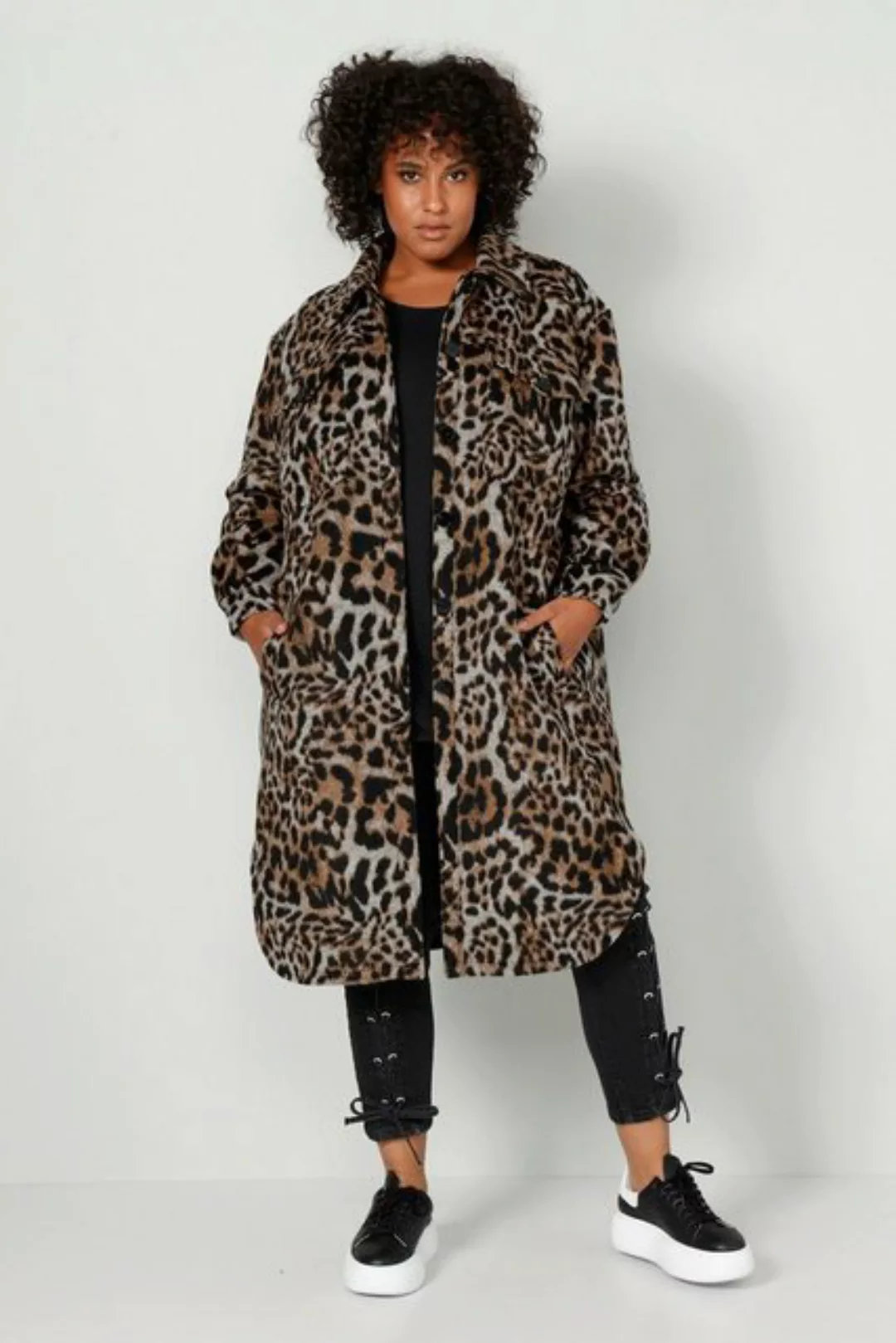 Angel of Style Sommerjacke Hemdmantel oversized Leo-Print Hemdkragen Langar günstig online kaufen