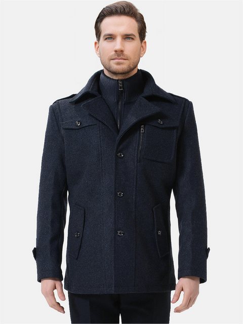 Allthemen Kurzmantel Herren Wollmix Mantel mit mehreren Taschen günstig online kaufen