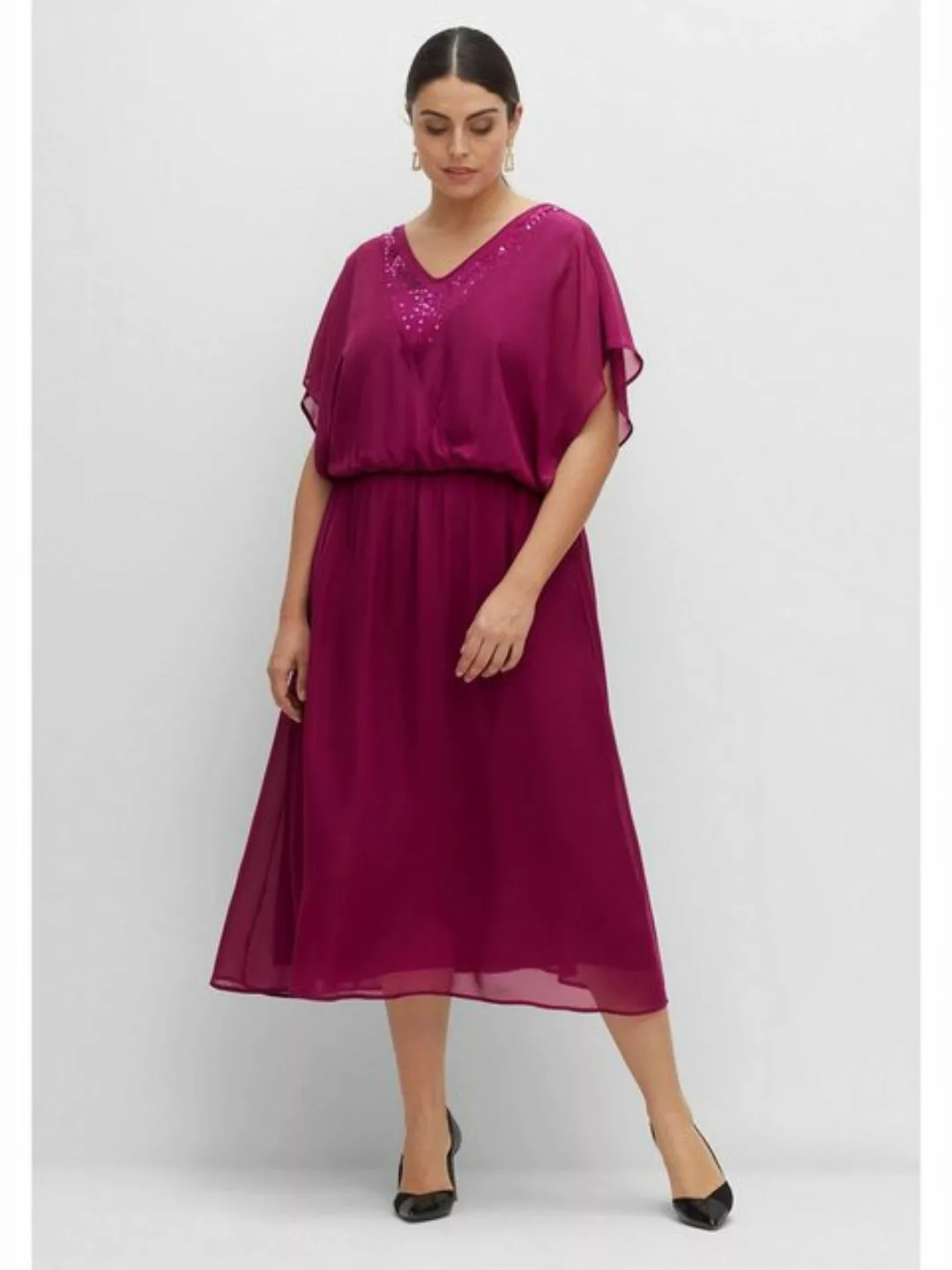 Sheego Abendkleid "Große Größen", aus Georgette, mit blickdichtem Unterklei günstig online kaufen