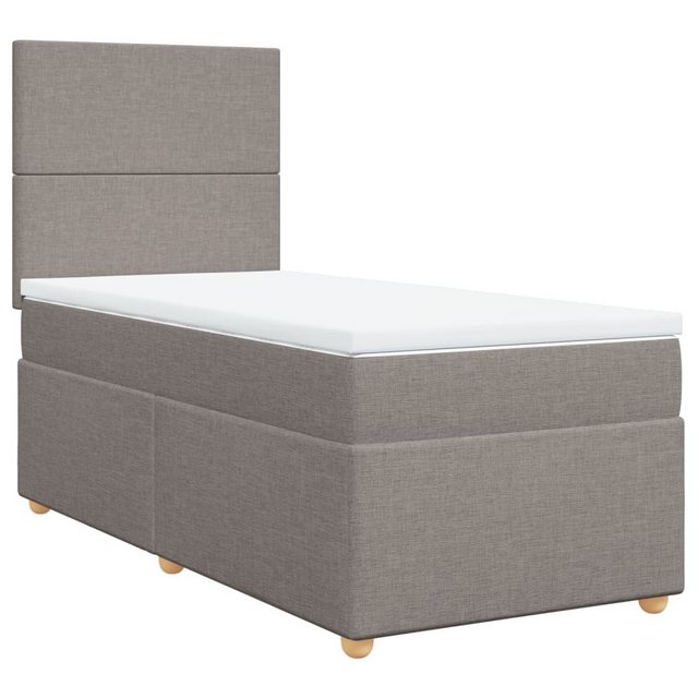 vidaXL Boxspringbett, Boxspringbett mit Matratze Taupe 100x200 cm Stoff günstig online kaufen