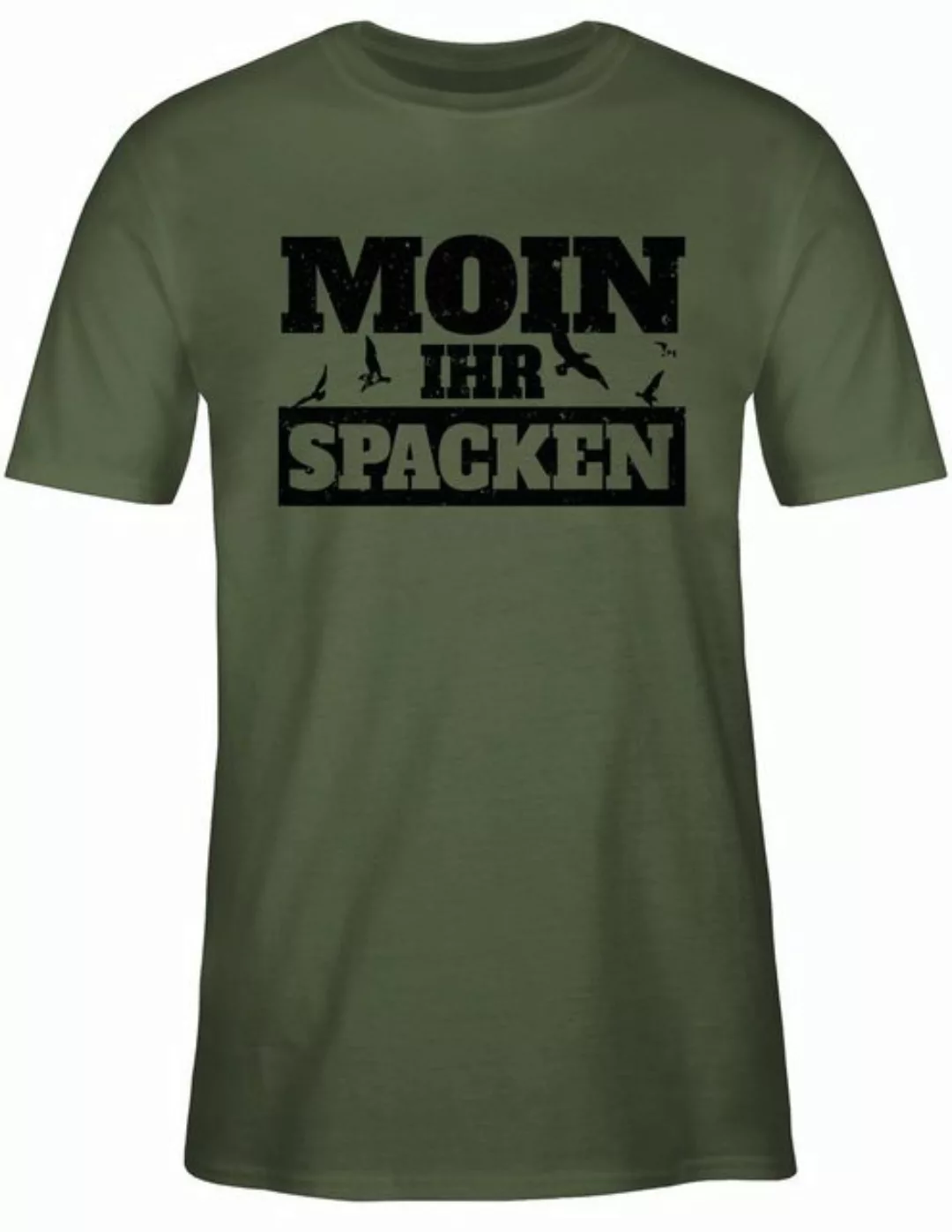 Shirtracer T-Shirt Moin ihr Spacken - schwarz Sprüche Statement günstig online kaufen