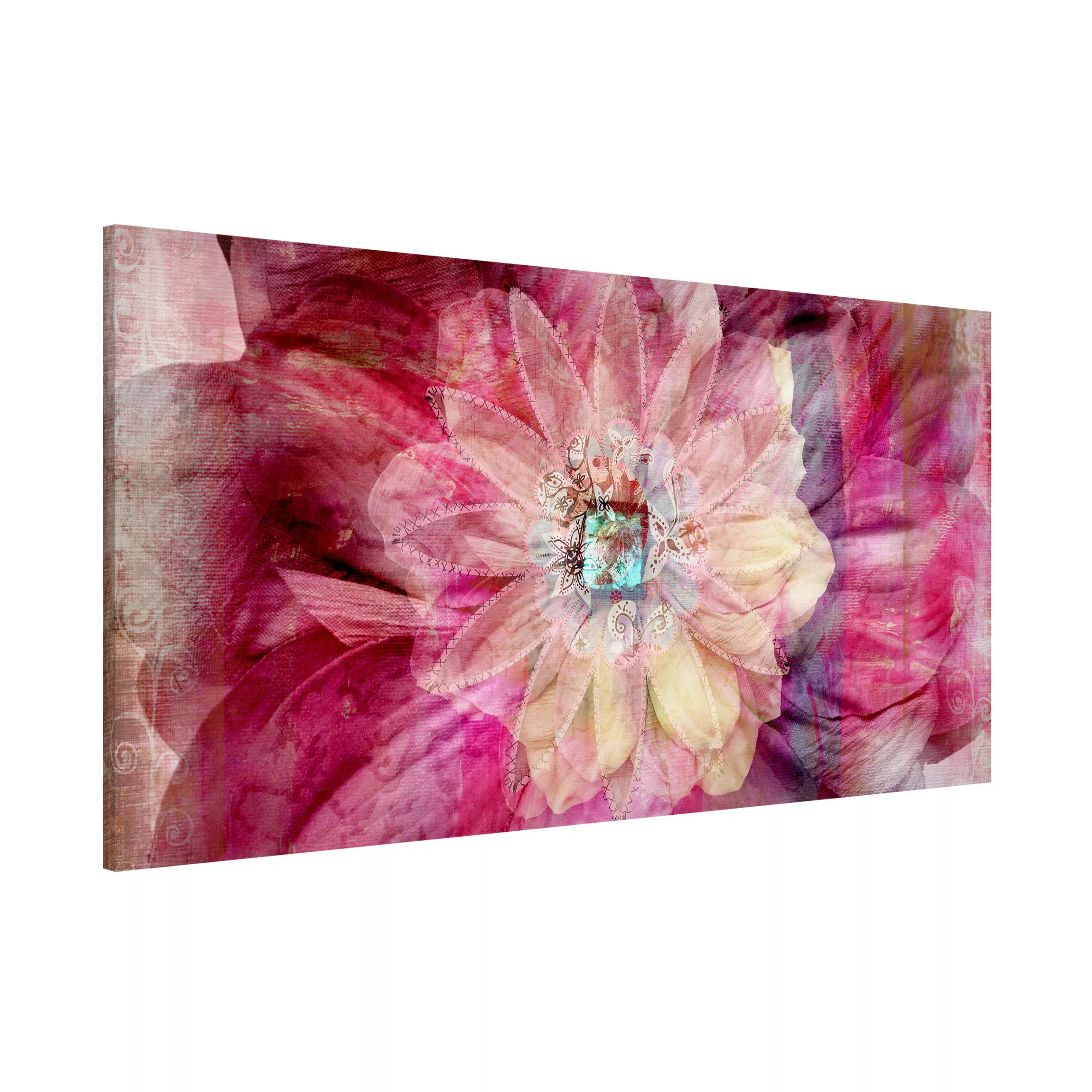 Magnettafel Blumen - Querformat 2:1 Grunge Flower günstig online kaufen