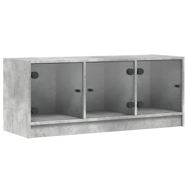 vidaXL TV-Schrank TV-Schrank mit Glastüren Betongrau 102x37x42 cm (1-St) günstig online kaufen