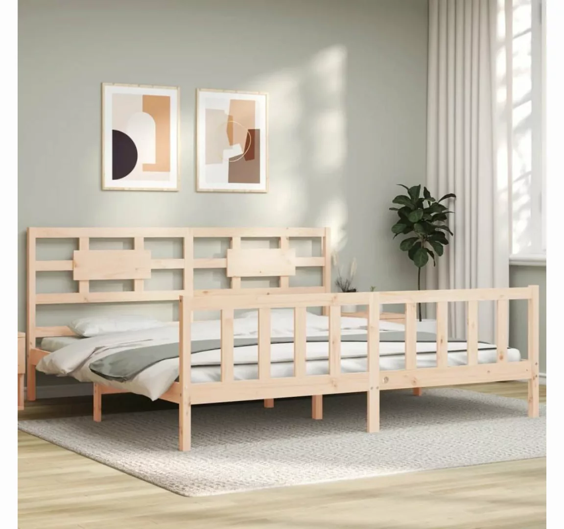 furnicato Bett Massivholzbett mit Kopfteil 200x200 cm günstig online kaufen