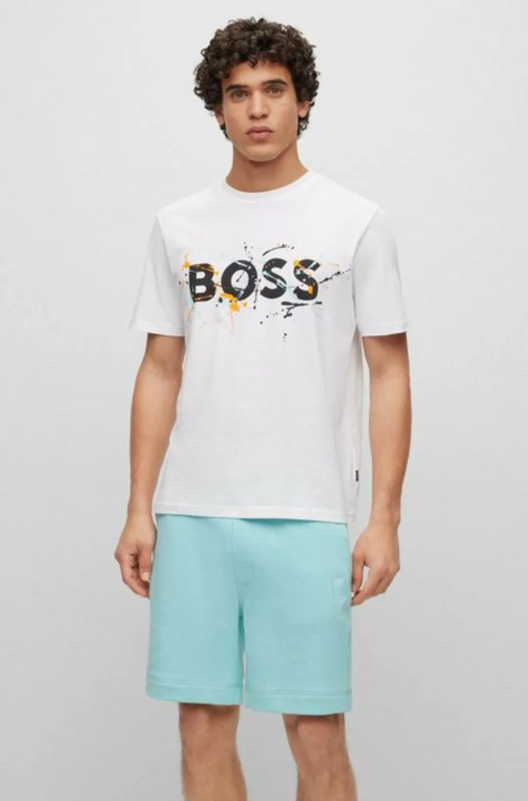 BOSS ORANGE T-Shirt (1-tlg) mit Label-Kontrastband innen am Rundhals günstig online kaufen