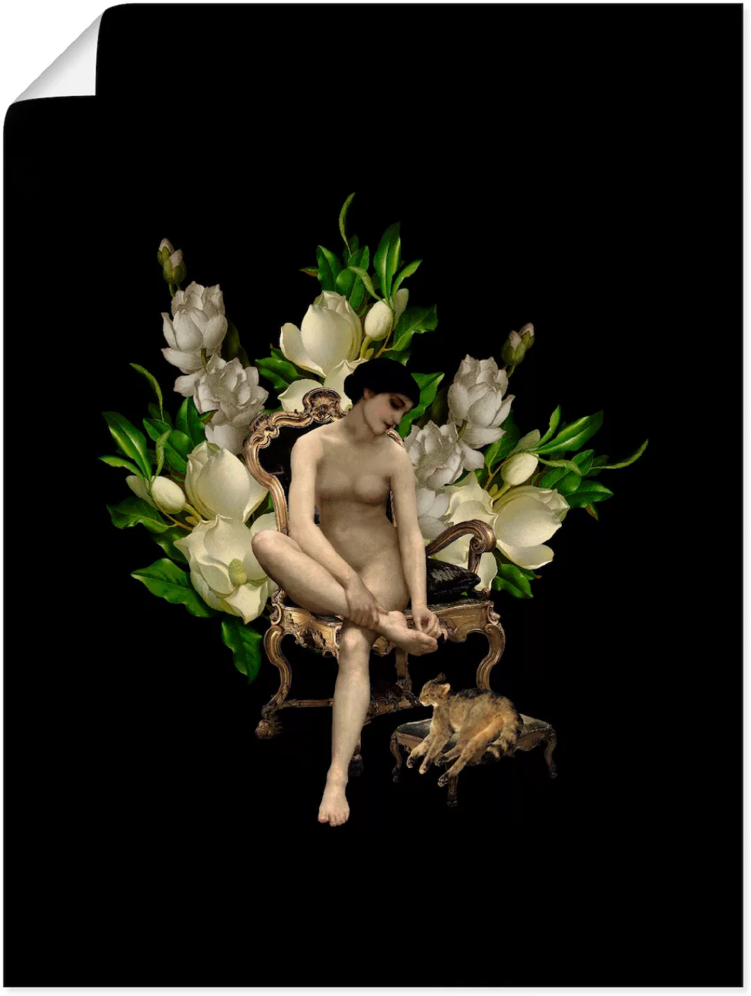 Artland Poster "Venus mit Katze und Magnolien", Gottes Bilder, (1 St.), als günstig online kaufen