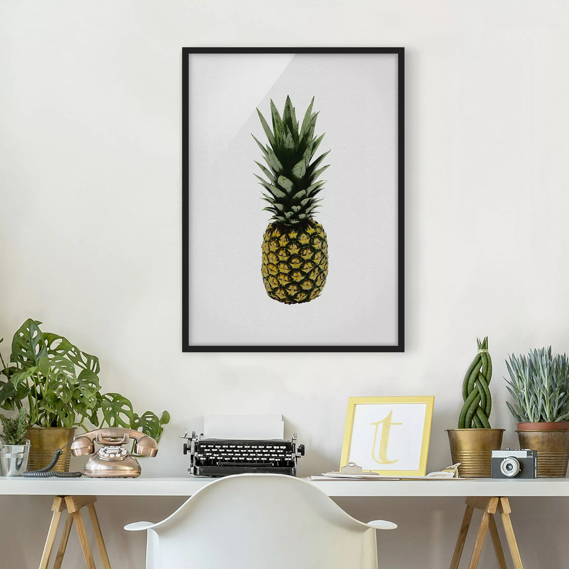 Bild mit Rahmen Ananas günstig online kaufen