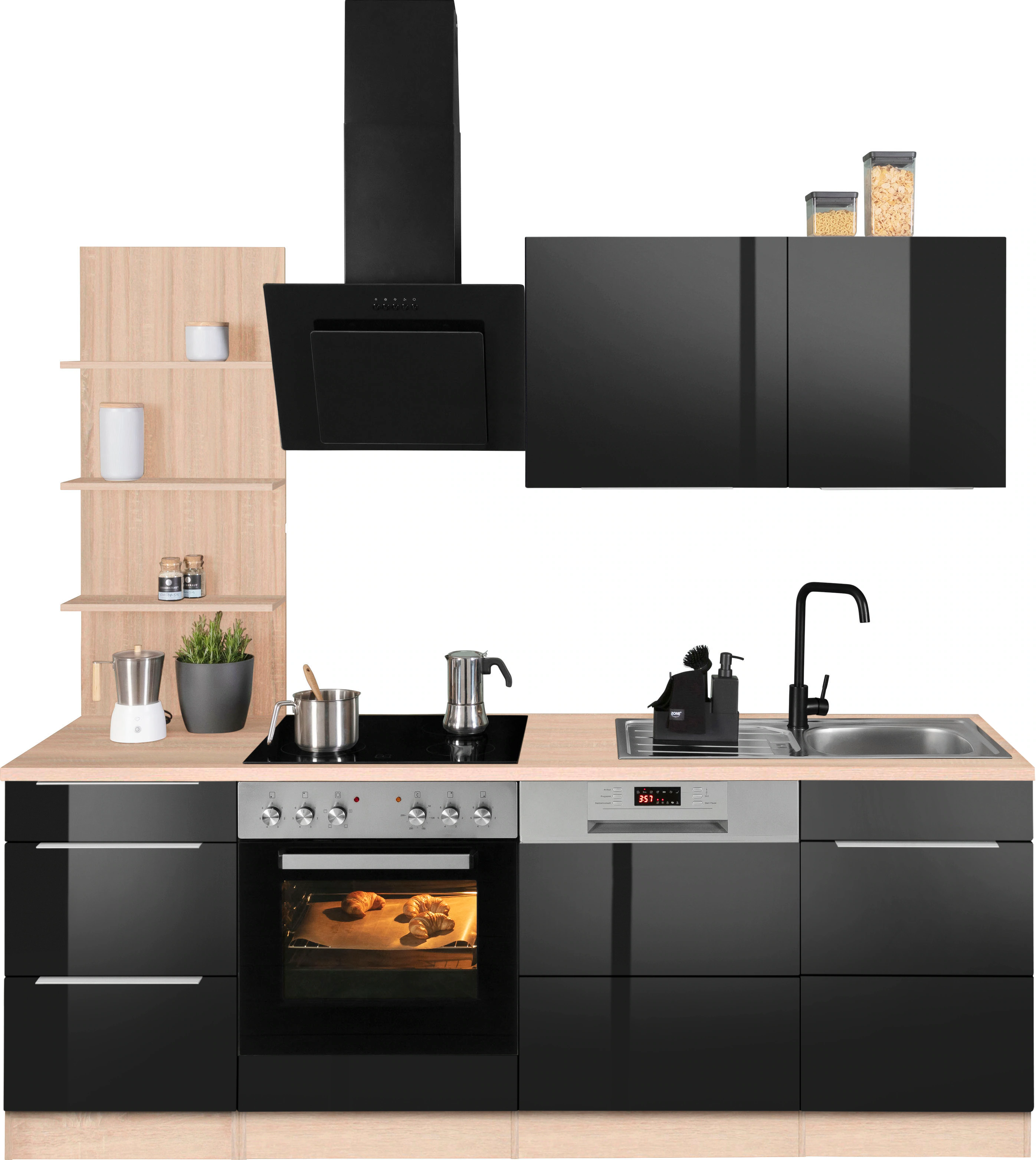 Kochstation Küchenzeile "KS-Brindisi", ohne Geräte, Breite 220 cm günstig online kaufen