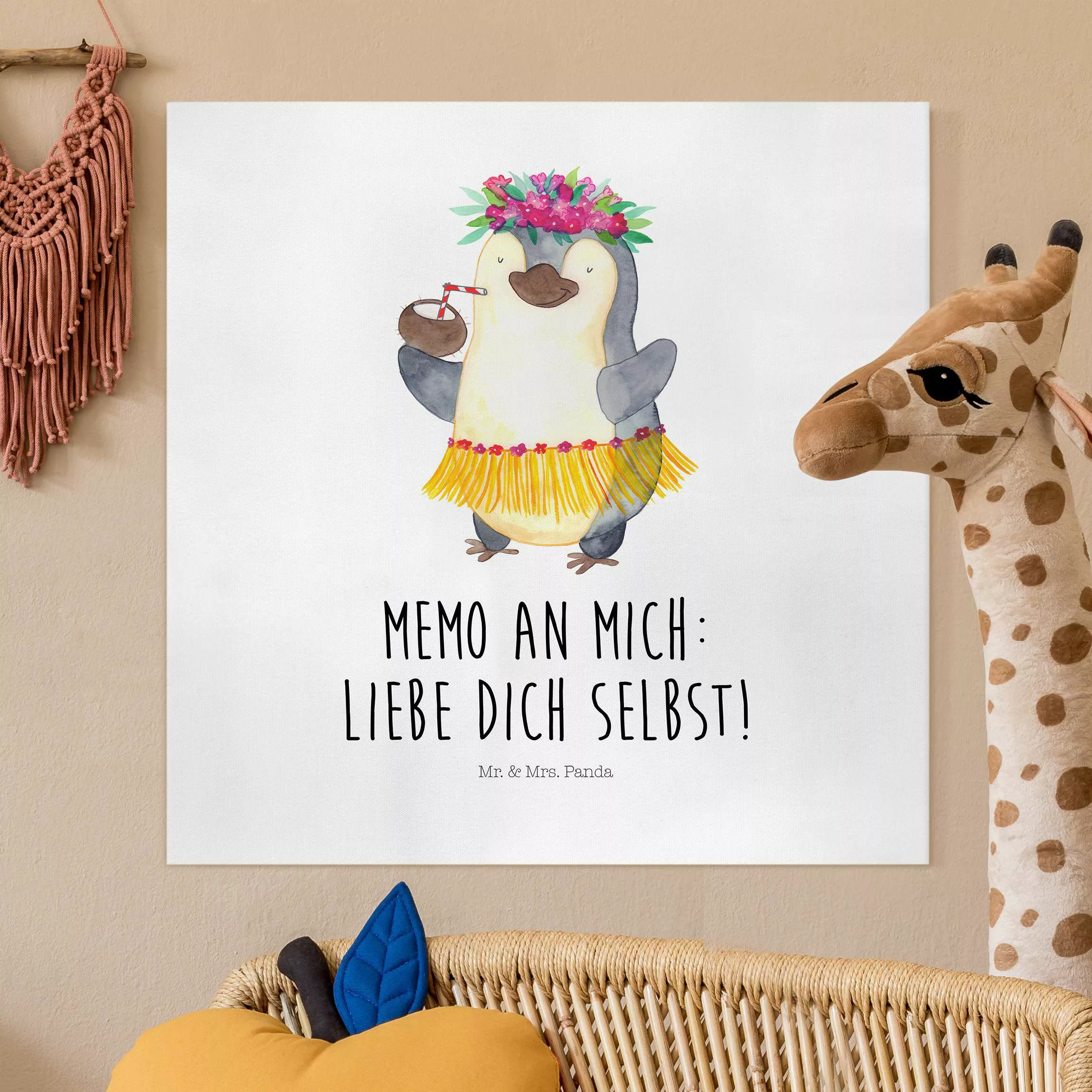 Leinwandbild Mr. & Mrs. Panda - Pinguin - Liebe Dich selbst günstig online kaufen