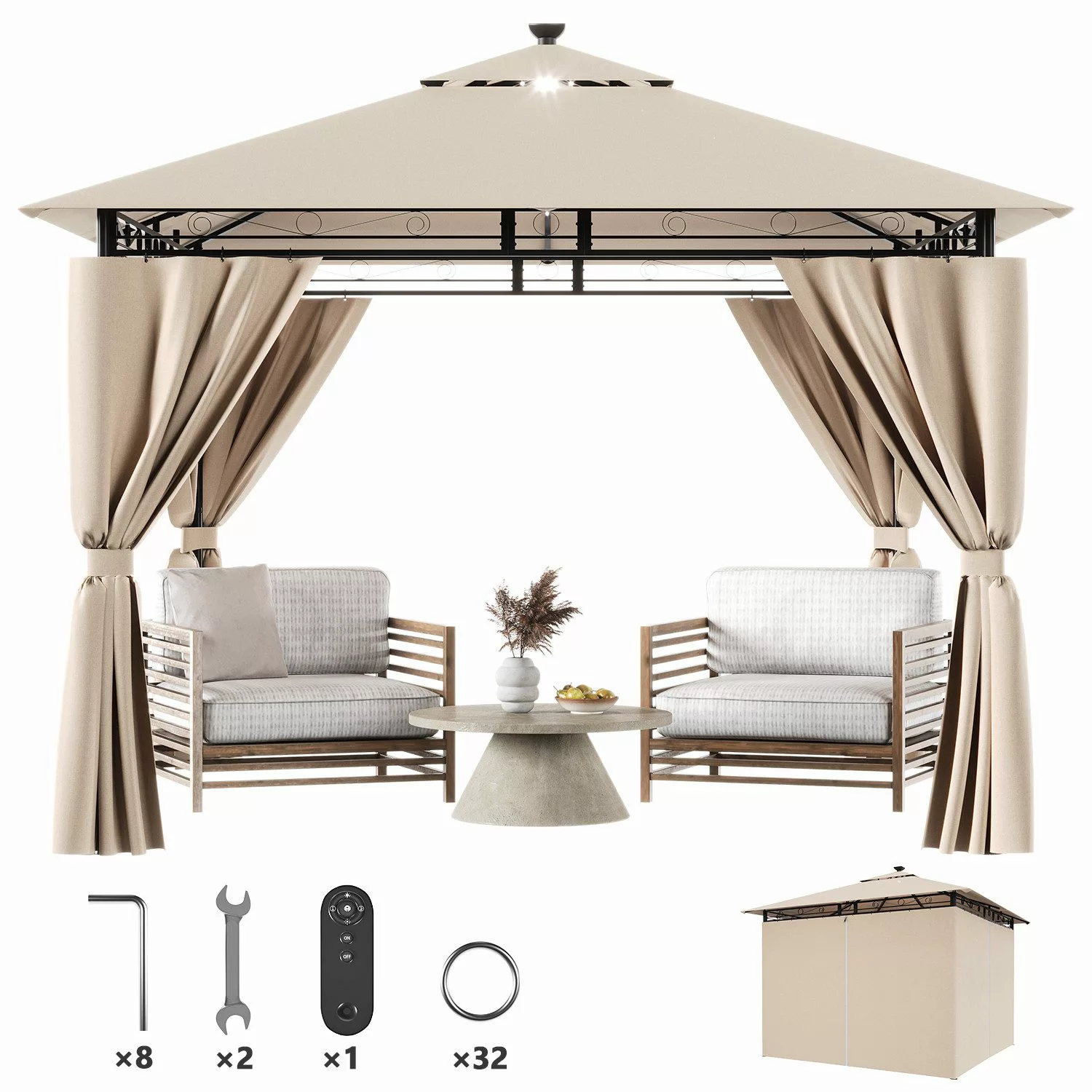 HOMALL Pavillon Gazebo Zelt 3*3/3*4 wetterfestes günstig online kaufen