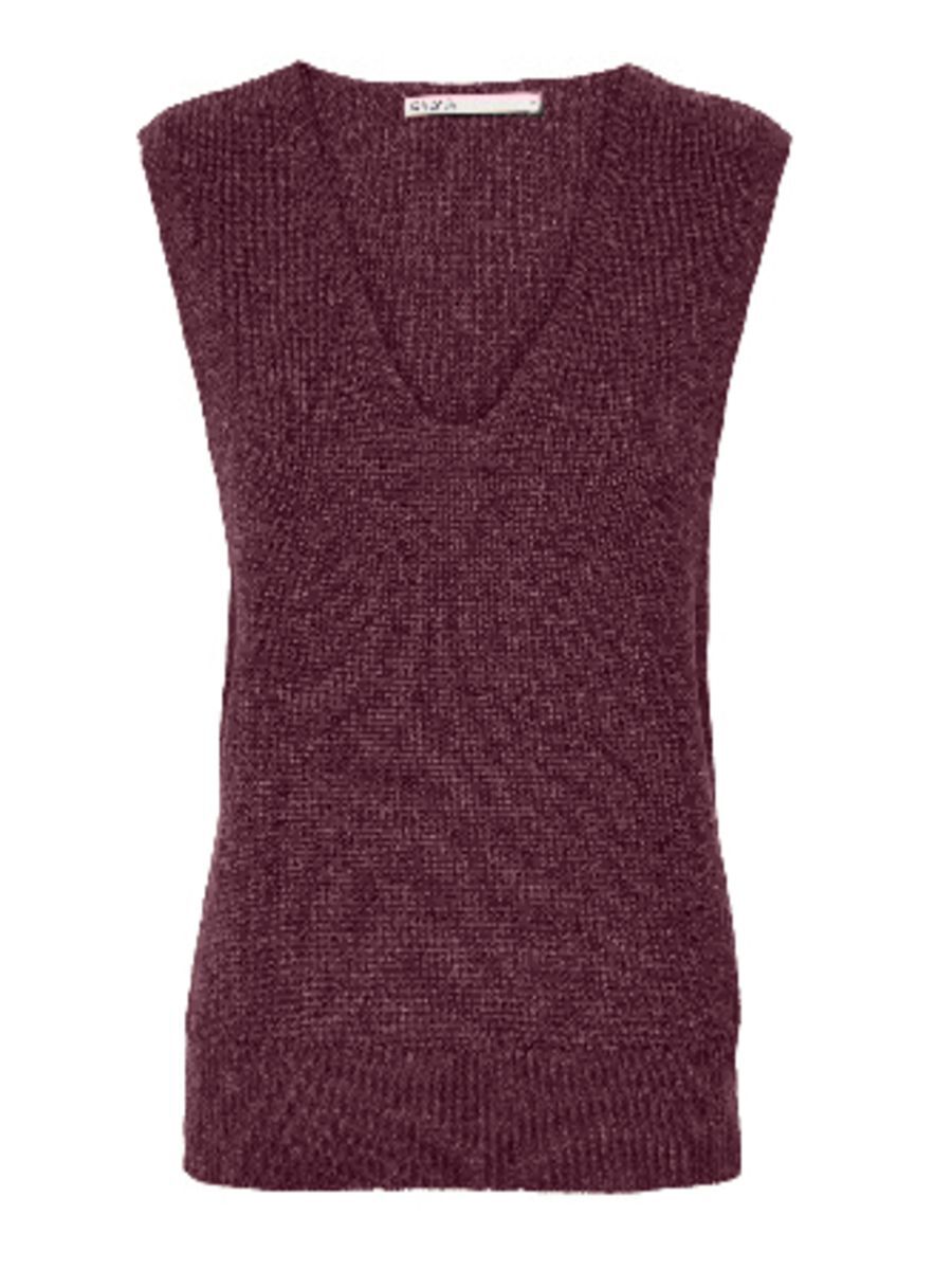 ONLY V-ausschnitt Gestrickt Weste Damen Rot günstig online kaufen