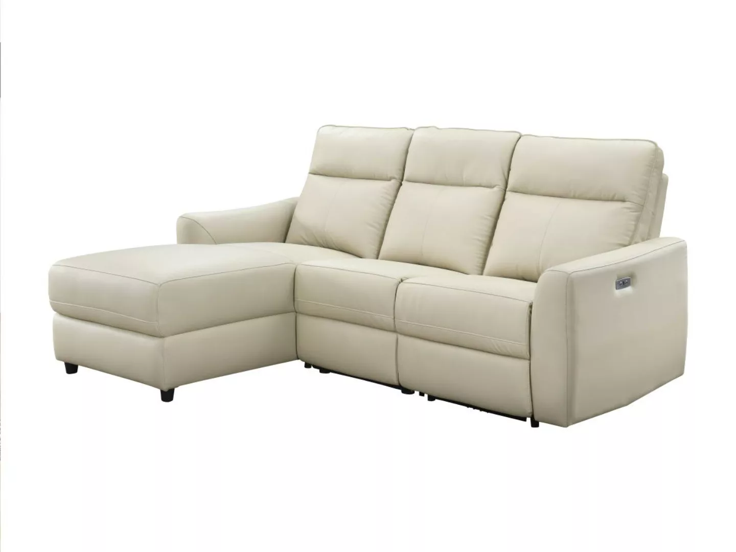 Eckrelaxsofa elektrisch - Ecke links - Leder - Beige - ISPICA günstig online kaufen