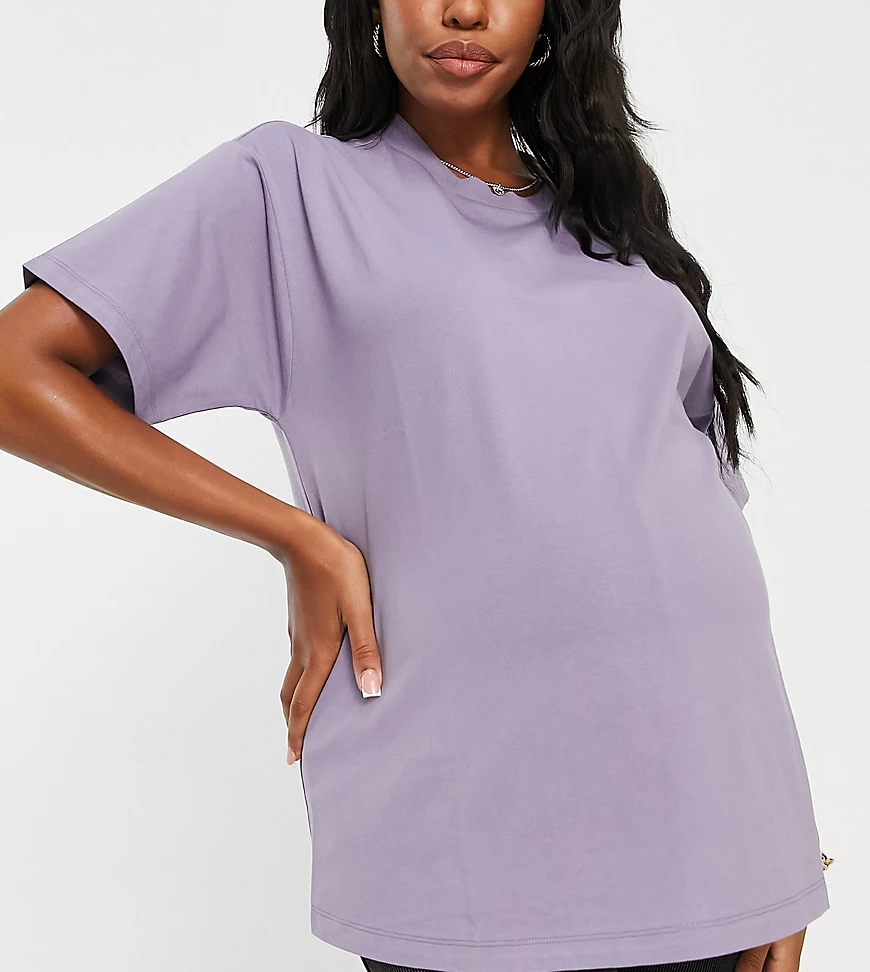 ASOS DESIGN Maternity – Ultimate – Oversize-T-Shirt in Lila-Violett günstig online kaufen