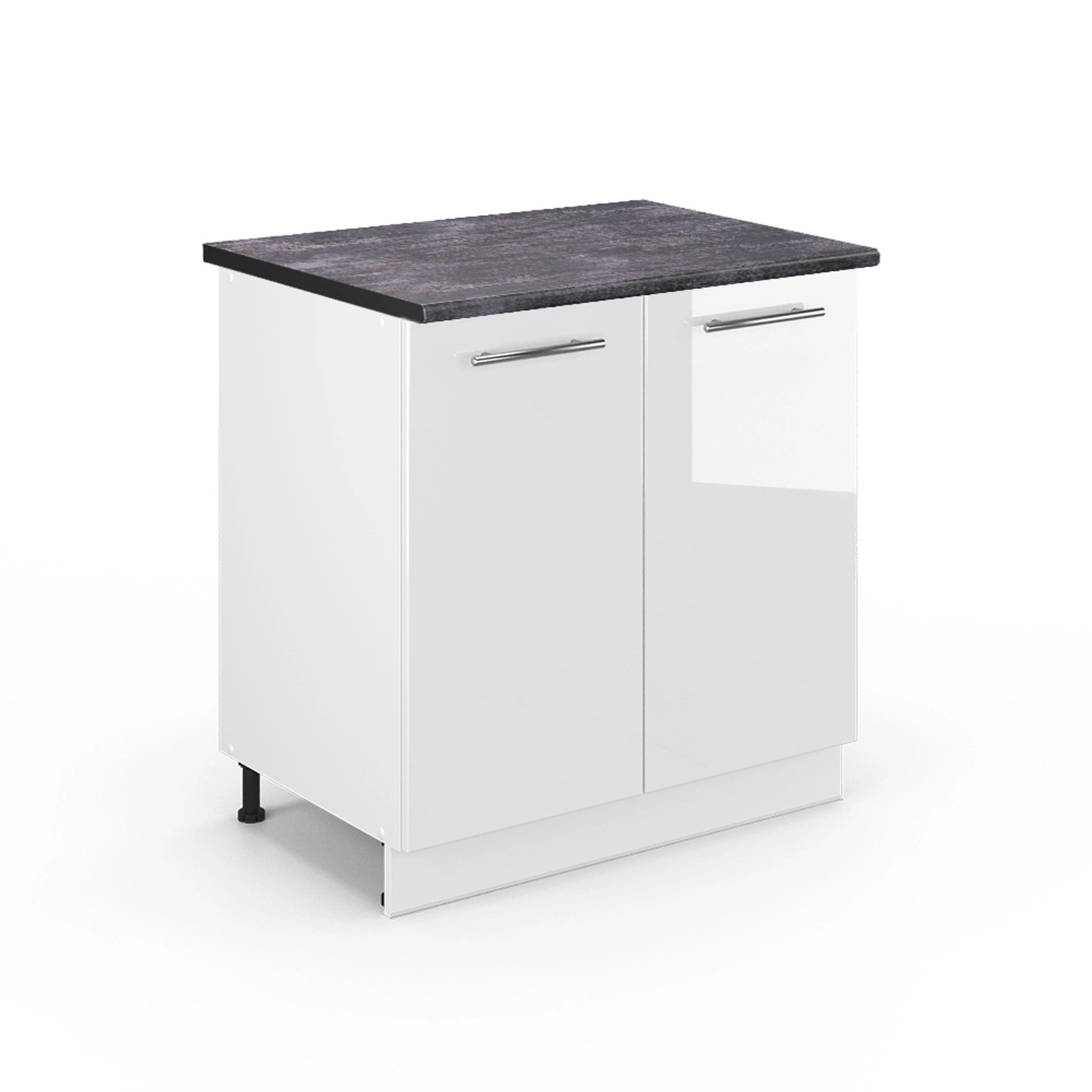Vicco Spülenunterschrank Fame-Line, Weiß Hochglanz/Weiß, 80 günstig online kaufen