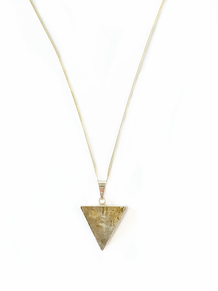 Zitrin Dreieck Halskette, Vergoldet günstig online kaufen