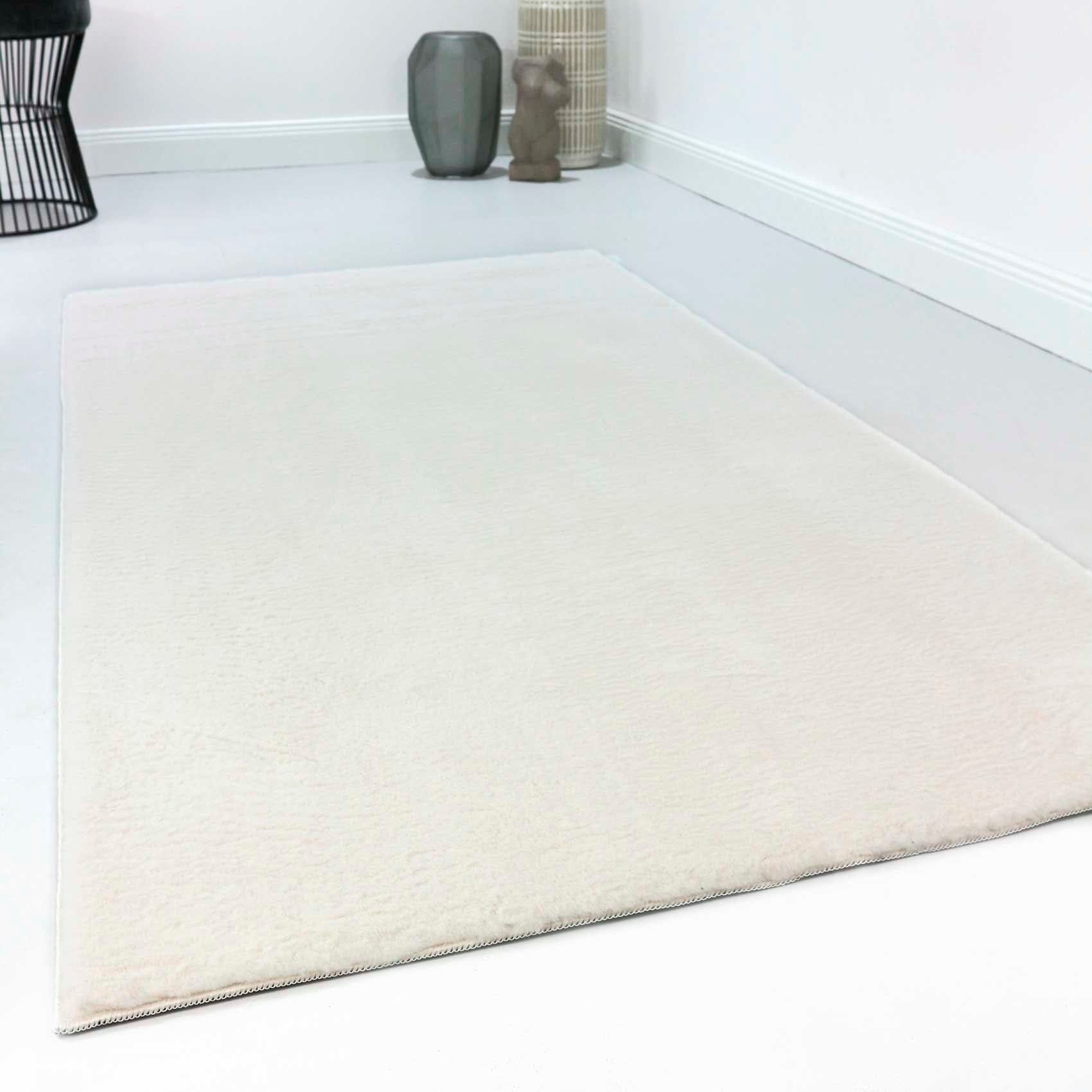 Homie Living Teppich »Villa Rosso«, rechteckig, 15 mm Höhe, Kurzflor, Uni F günstig online kaufen