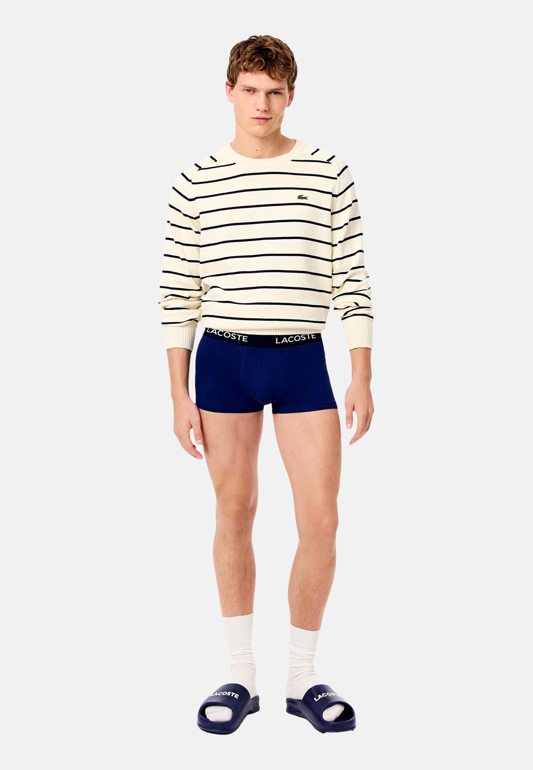 Lacoste 3-er Set Trunks Blau, Rot & Dunkelblau günstig online kaufen
