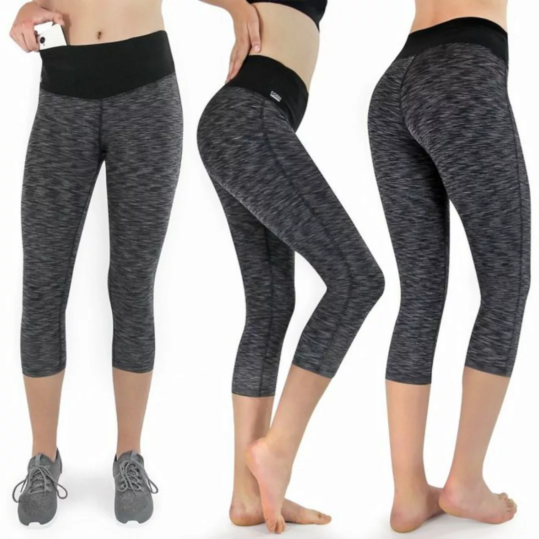 Formbelt Laufhose Damen 3/4 Capri Leggings mit Handytasche, hoher Bund & Qu günstig online kaufen