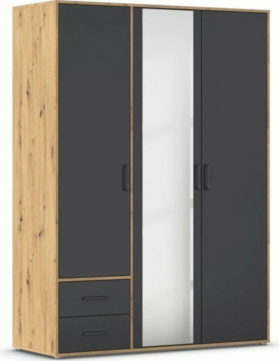 rauch Drehtürenschrank Voyager mit modernen Griffen in Graumetallic, inkl. günstig online kaufen