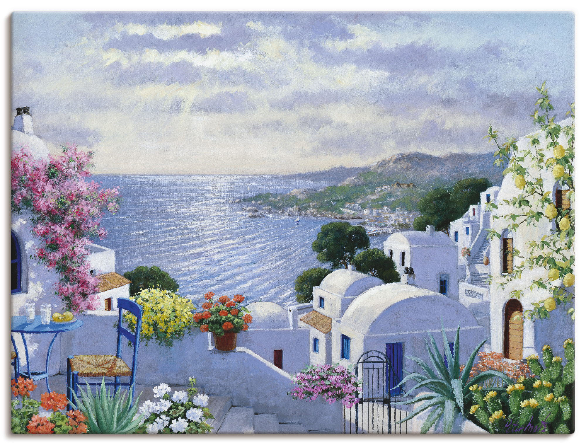 Artland Wandbild "Funkelndes Griechenland", Gewässer, (1 St.), als Leinwand günstig online kaufen