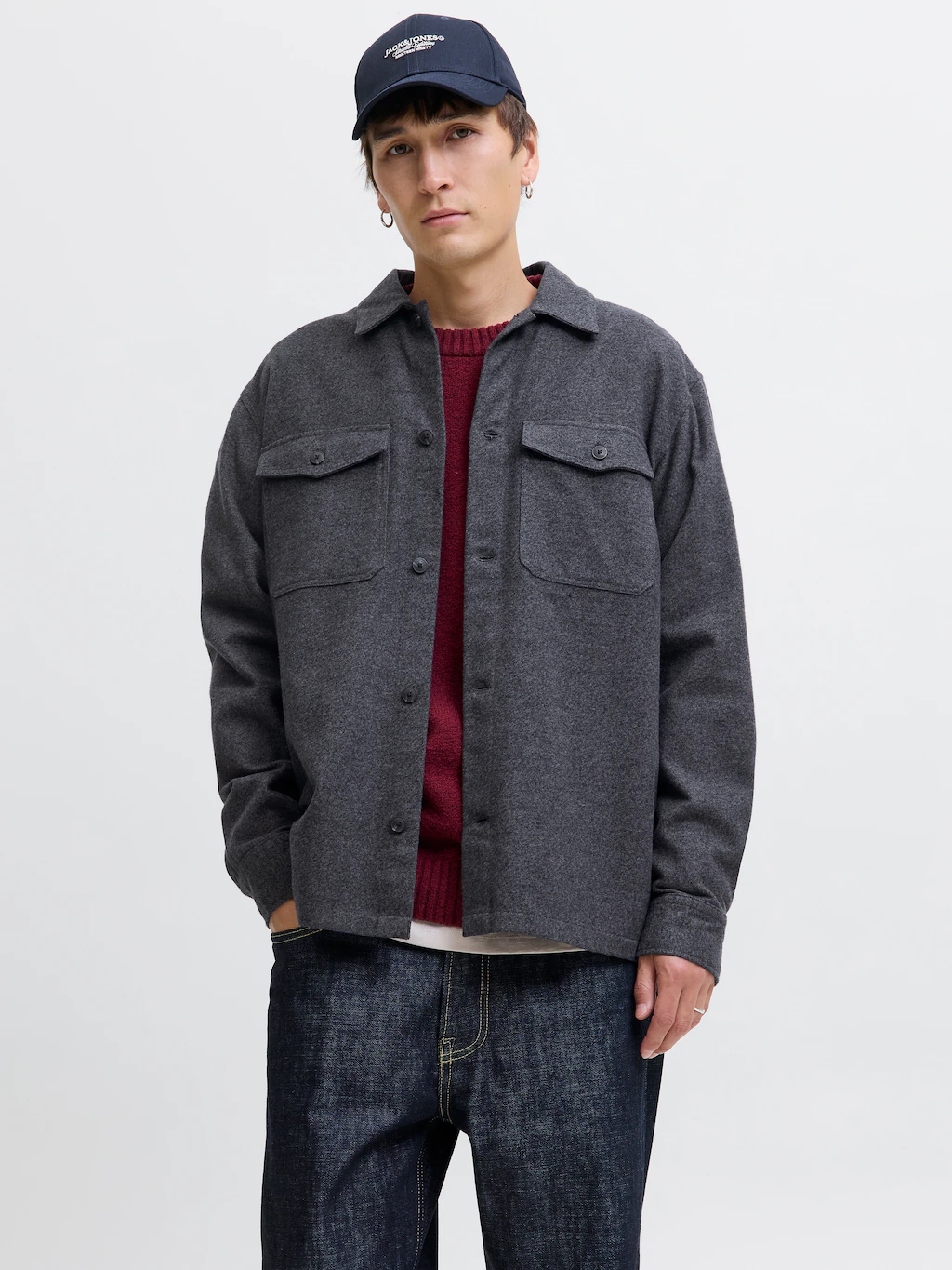 Jack & Jones Langarmhemd "JJEPERFECT MELANGE OVERSHIRT LS SN" günstig online kaufen